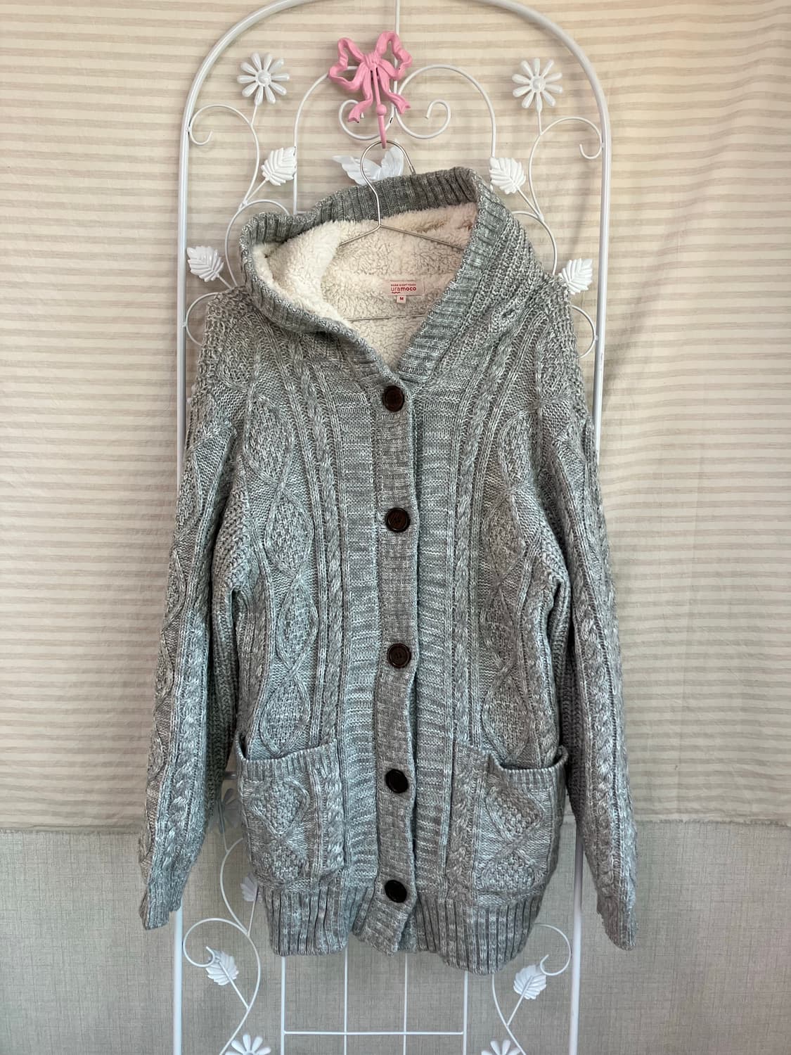 빈티지 그레이 후드 기모 니트 y2k 스트릿 갸루 펑키 일본빈티지 상품이미지1