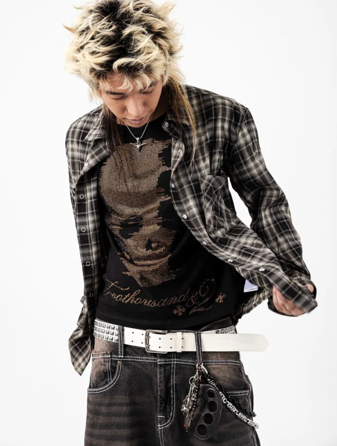 (2002)Line stone check shirts 상품이미지7