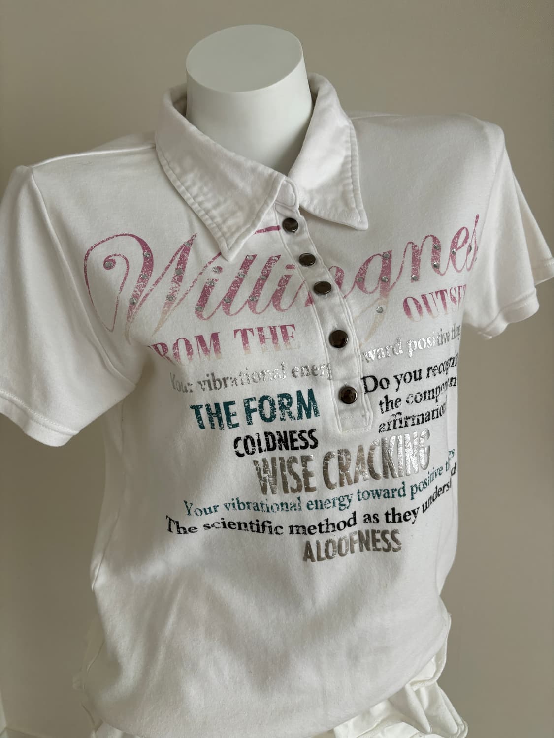 Cornflake 코튼 레터링 카라 반팔티셔츠 y2k 펑크 00s 갸루 상품이미지4