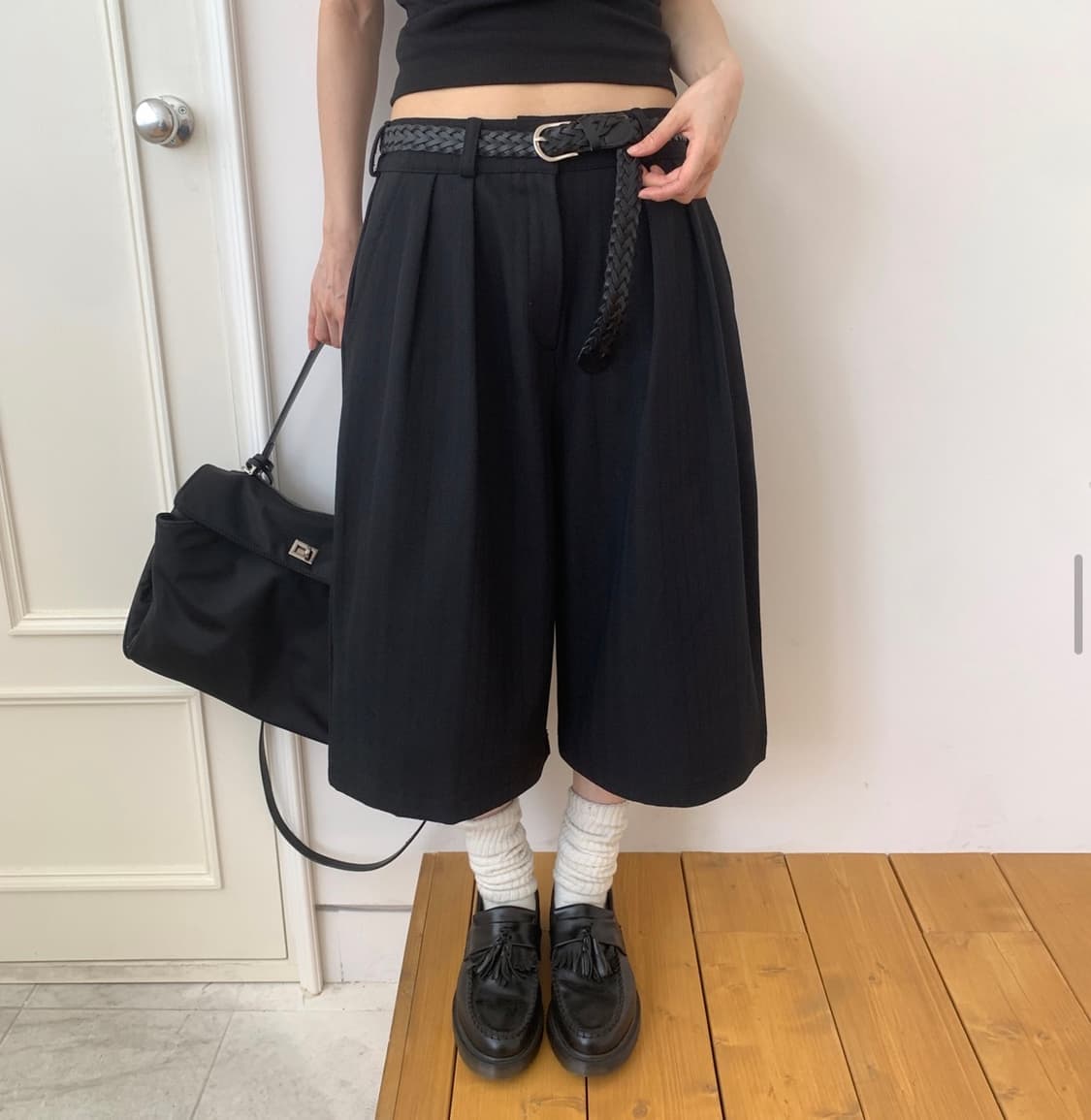 릿킴 트윌 핀턱 버뮤다 쇼츠 상품이미지2