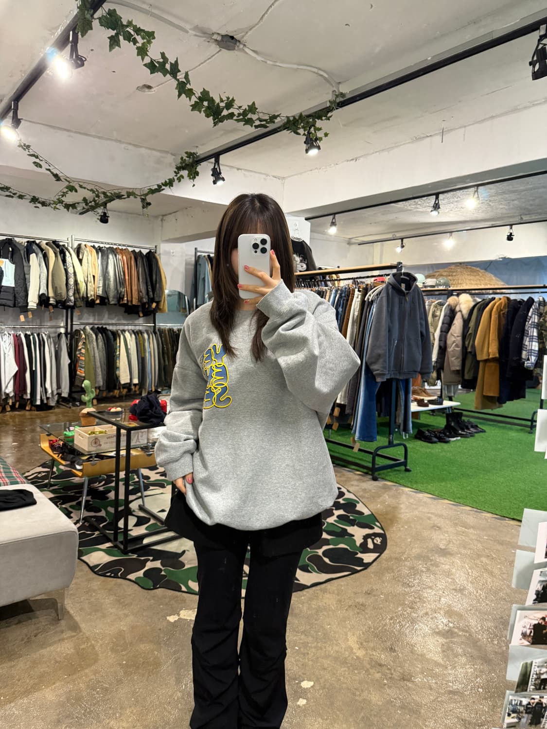 예스아이씨 빅로고 맨투맨 그레이 XL 상품이미지5