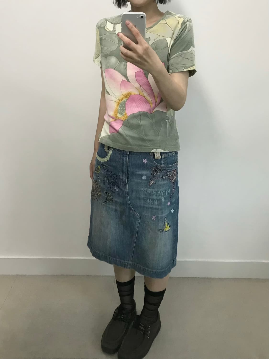 빈티지 플라워 반팔 티셔츠 상품이미지2