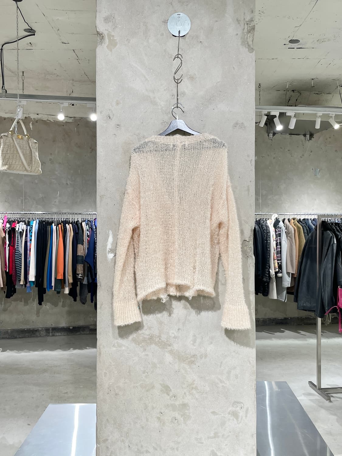 인스턴트펑크 베이지 시퀸 오버 가디건 상품이미지6