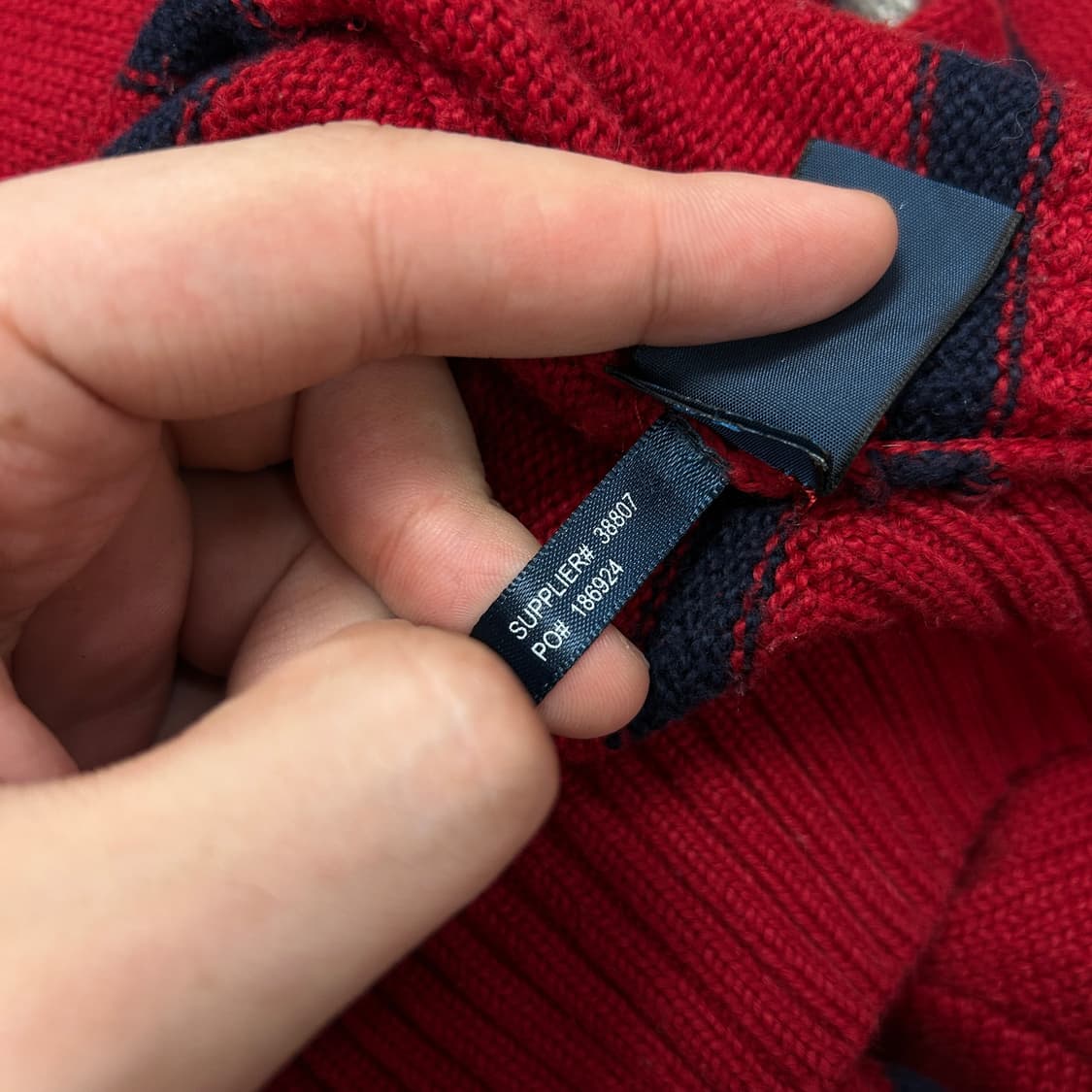 폴로 스트라이프 하프집업 코튼니트(L) 상품이미지4