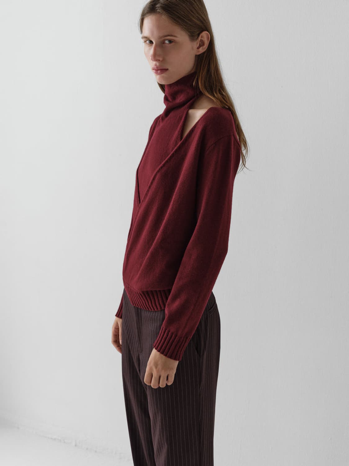 [XS]기마구아스 Zante 홀터넥 레이어드 니트/버건디 상품이미지3