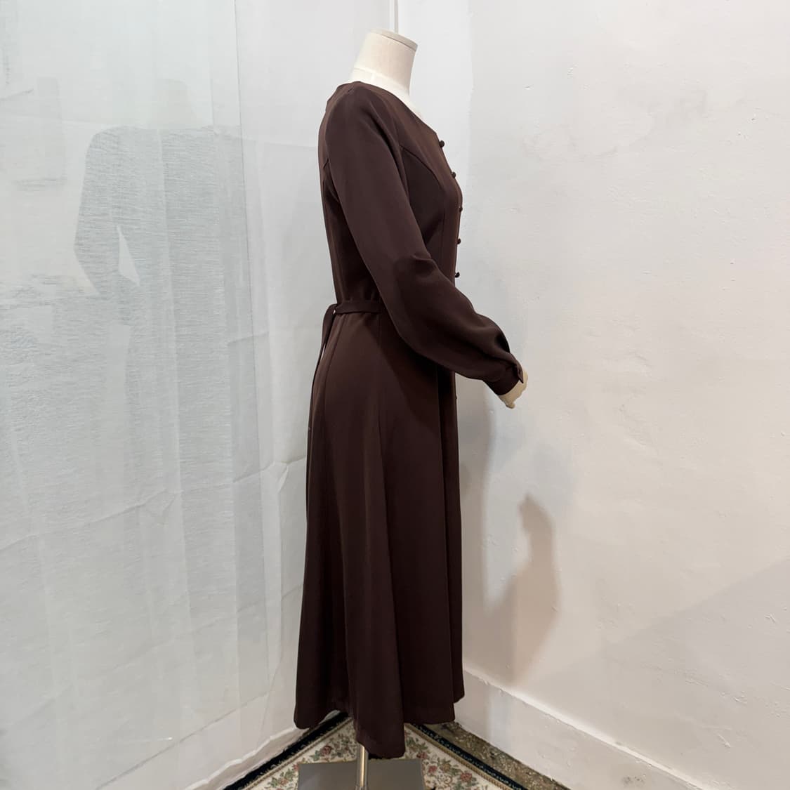 아밋슈 콩단추 브라운 롱원피스 롱드레스 3717 상품이미지3