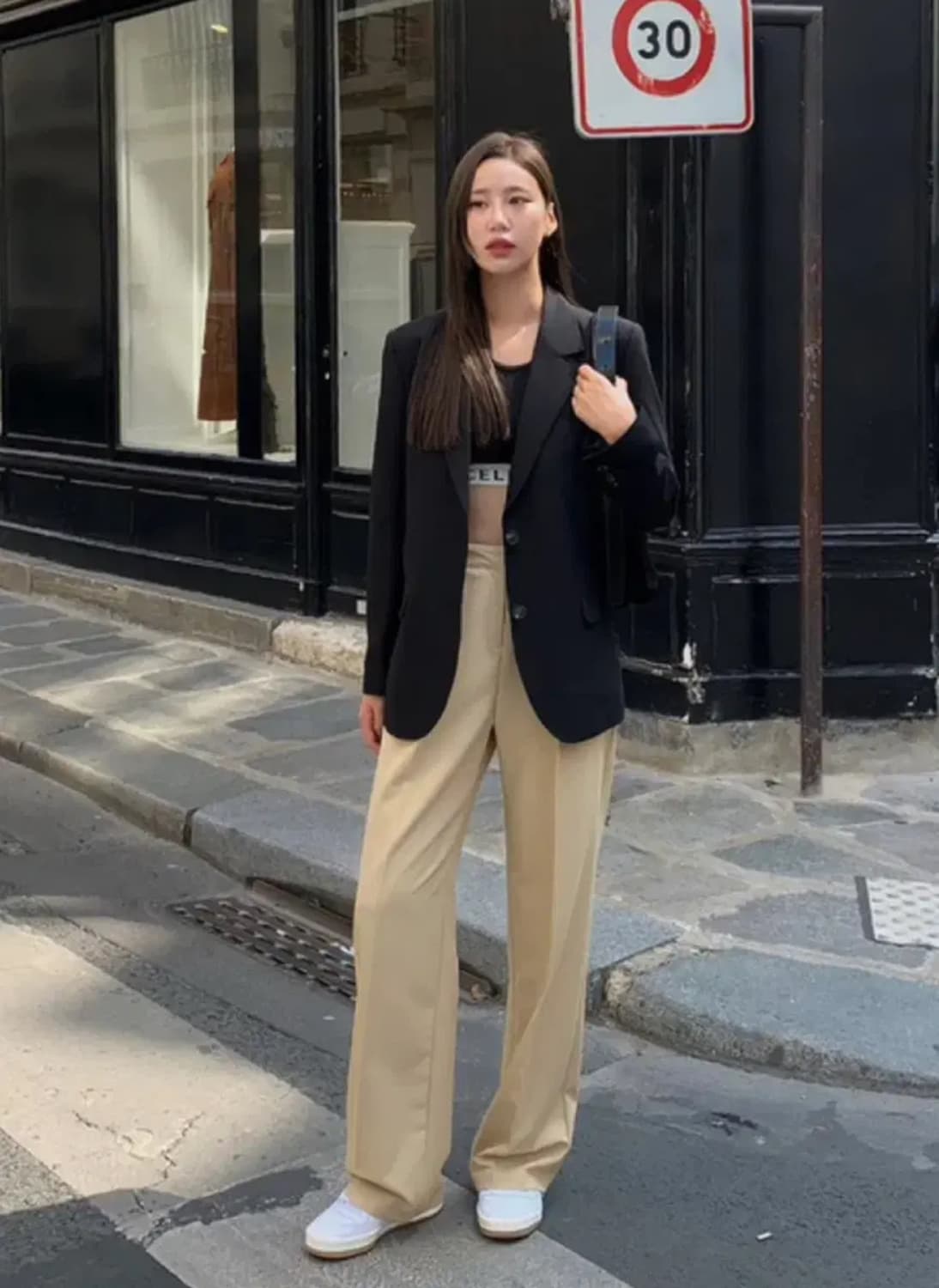 원로그 베이지 슬랙스 상품이미지1