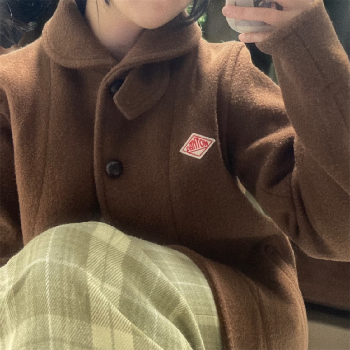 단톤 울 파일 라운드 카라 숏 코트 38 상품이미지1