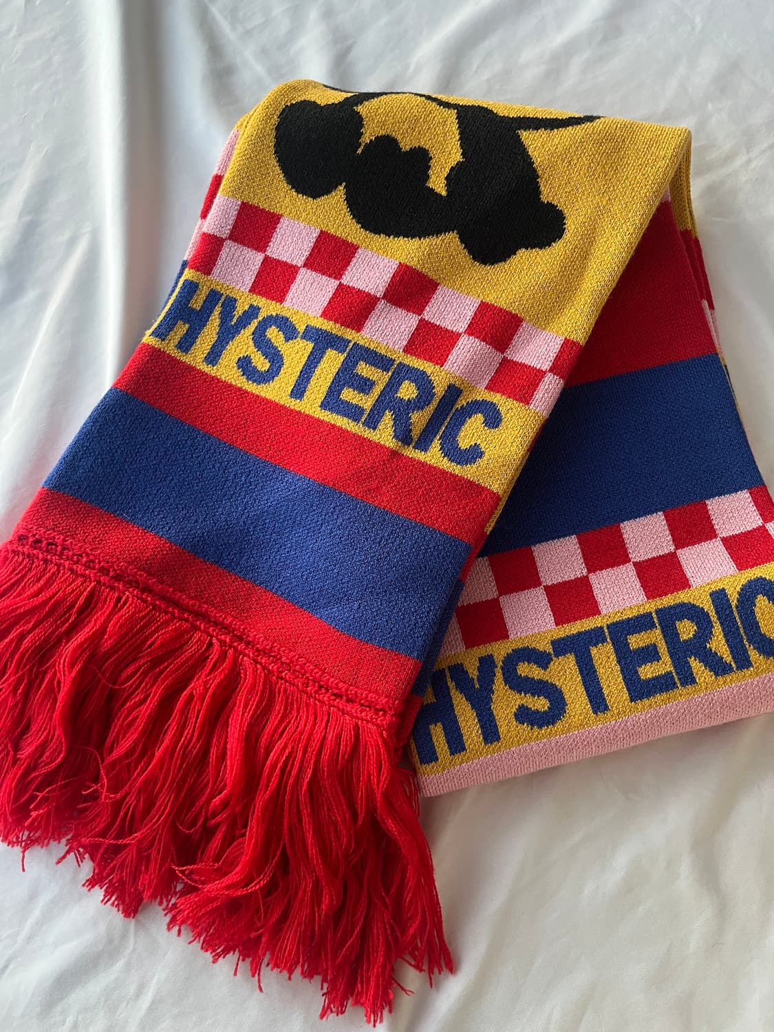 히스테릭 글래머 아카이브 팬더 체커보드 니트 짜임 목도리 머플러 상품이미지4