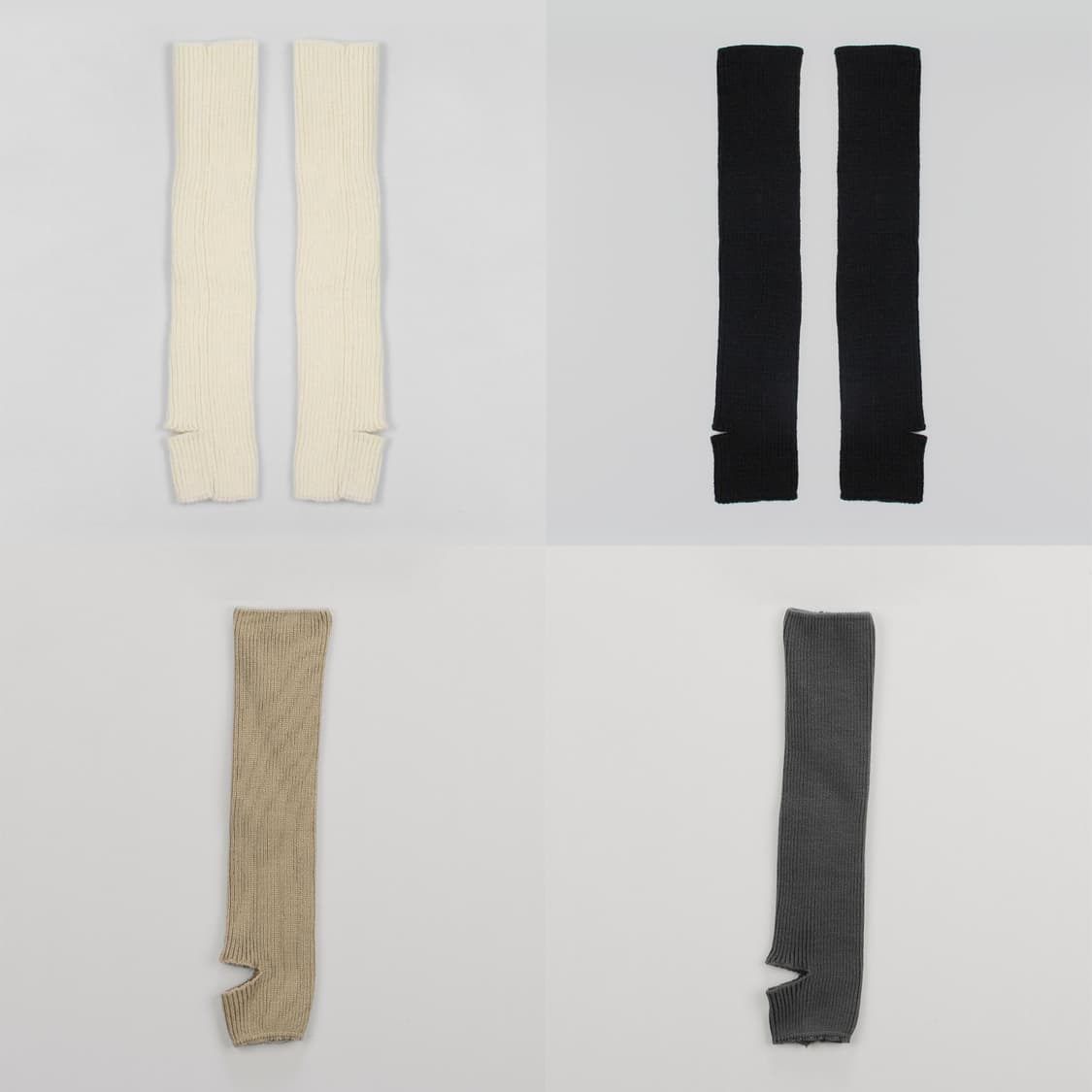 더티스 니트 리브 레그 워머 아이보리, 블랙, 베이지, 그레이 상품이미지1