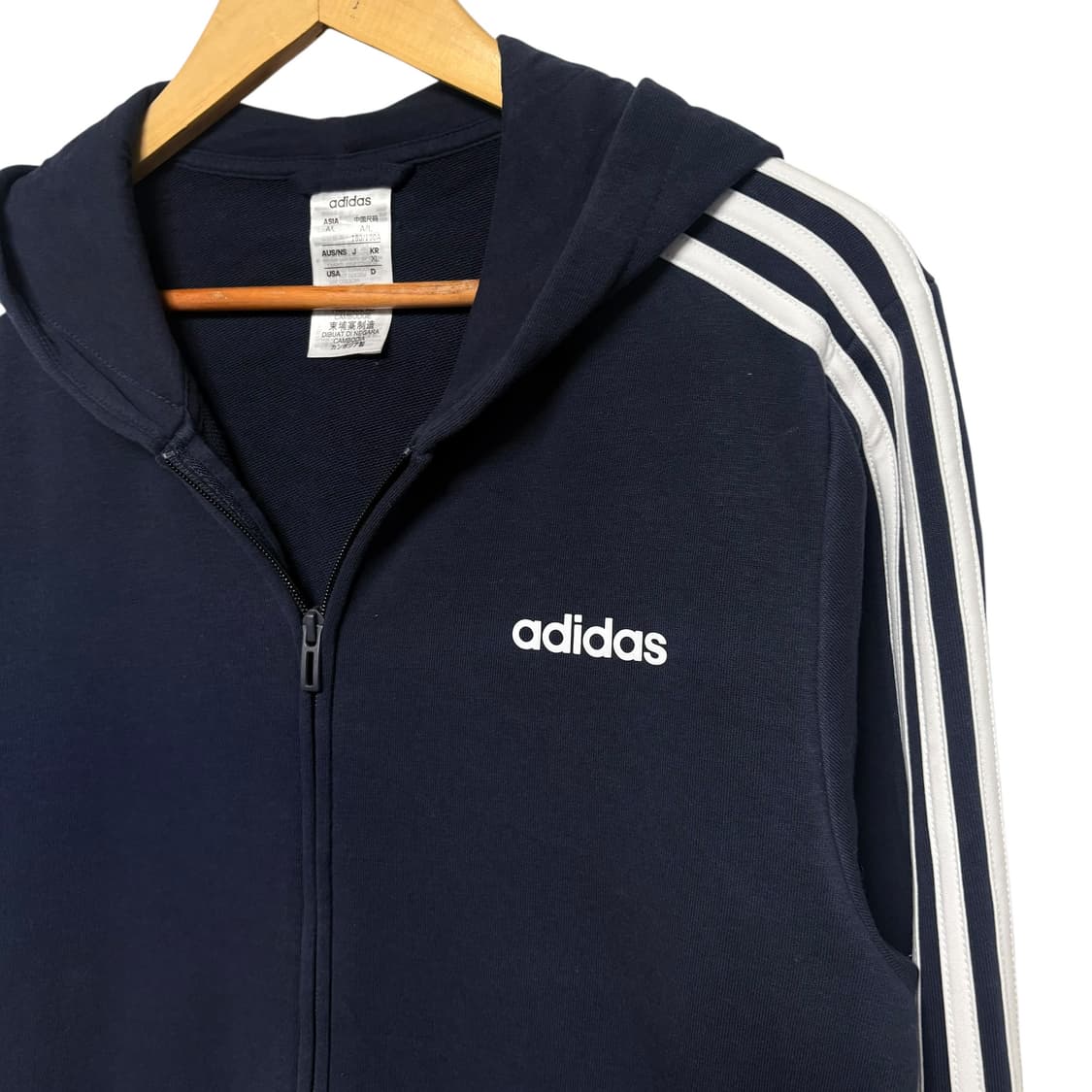 3857 아디다스 네이비 삼선 후드집업 상품이미지2