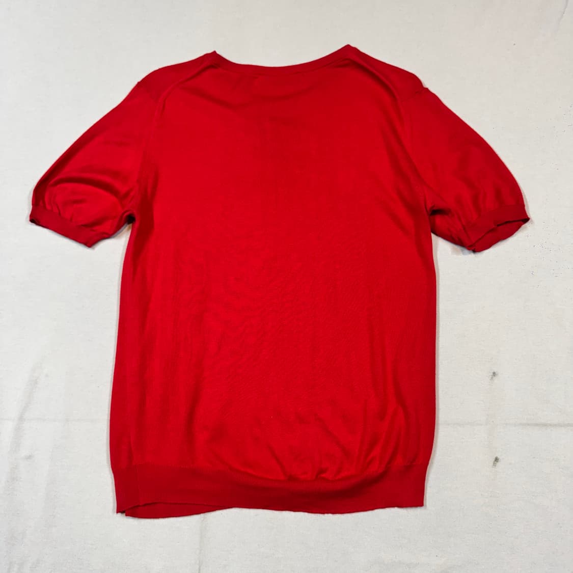 M) 버버리 기마로고 레드 반팔 니트 상품이미지5