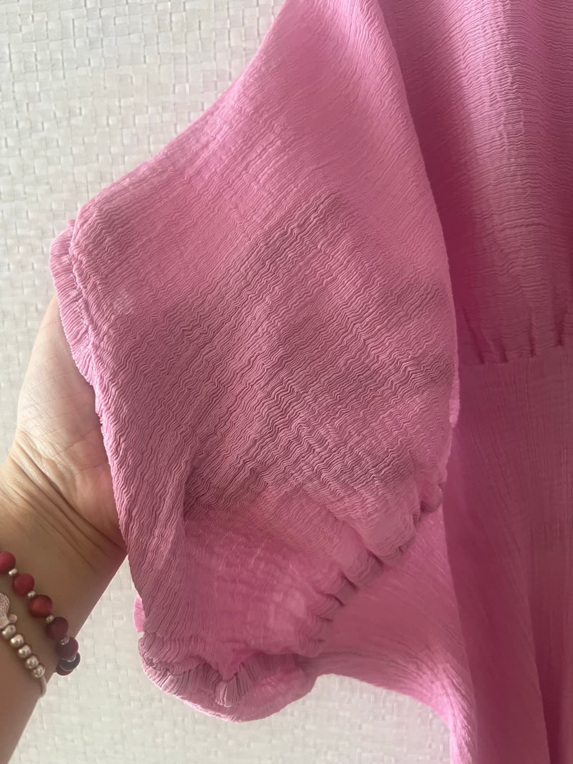 이세이미야케 me 페탈 시스루 크레페 탑 핑크 상품이미지4