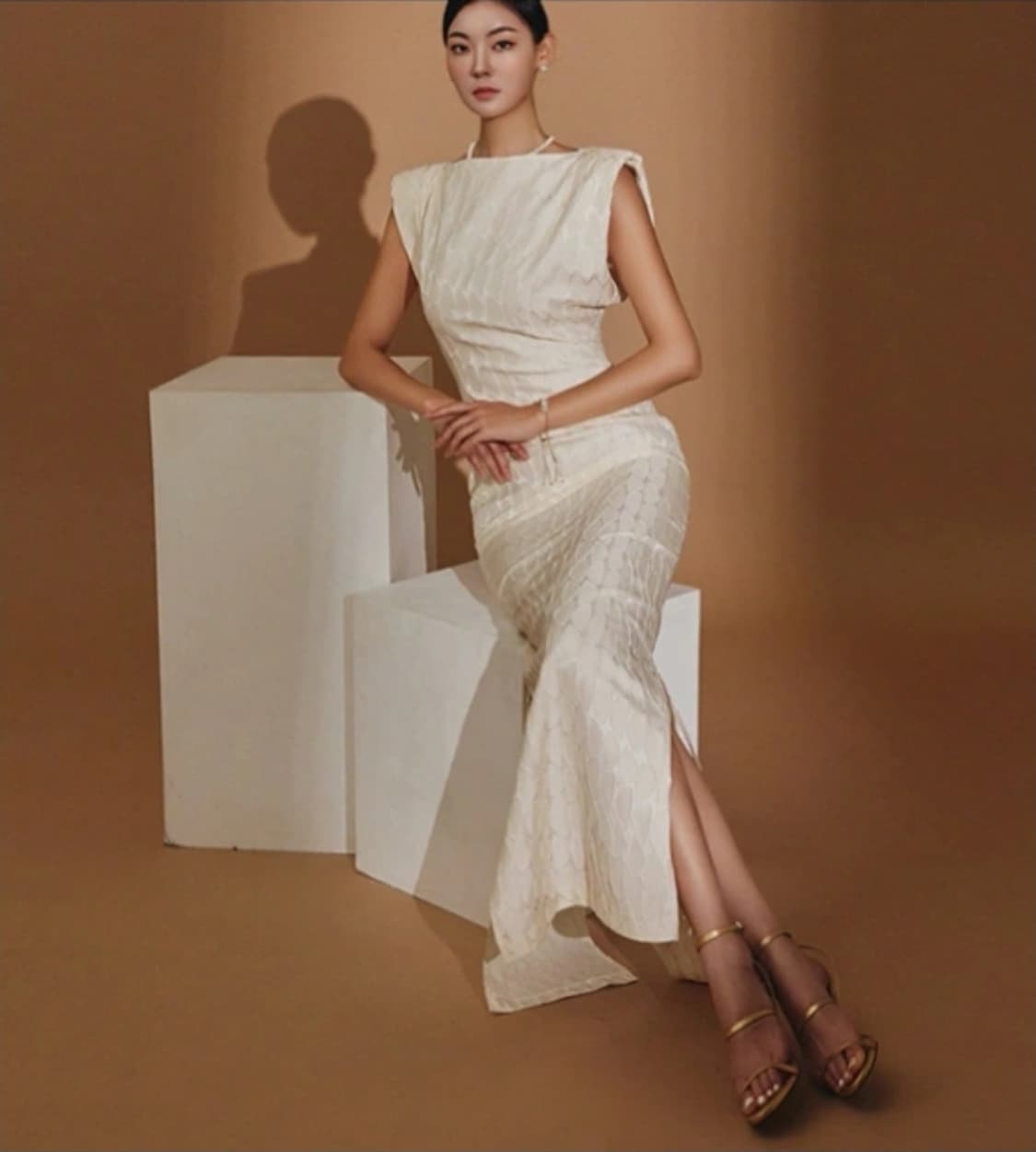 딘트 Dint 2부 결혼 웨딩 드레스 쟈가드 실리브리스 슬릿 롱 맥시 원 상품이미지1