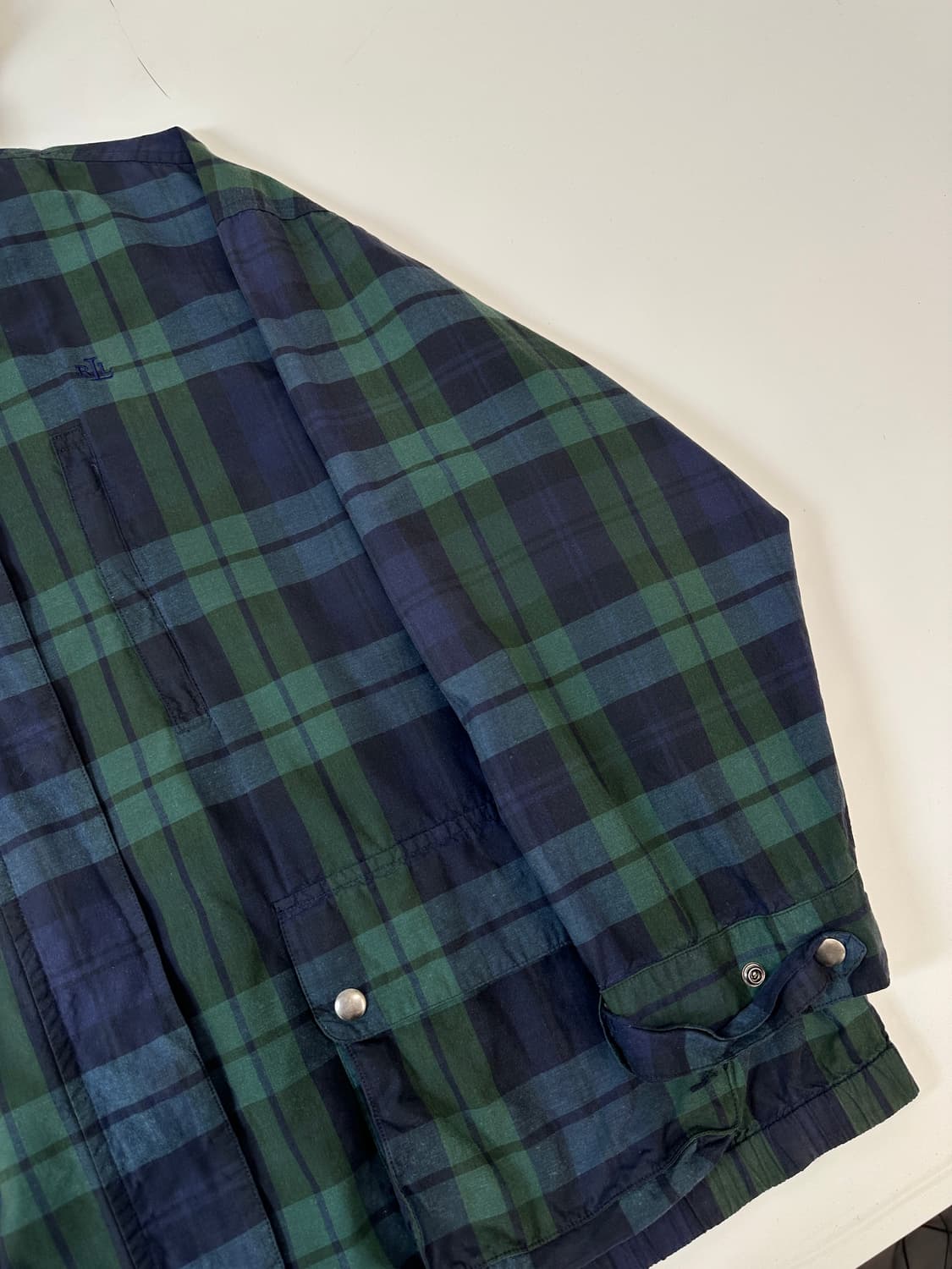 폴로 블랙와치 타탄체크 후드 자켓 야상 L 상품이미지4