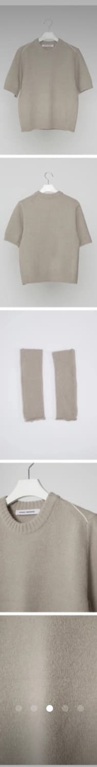 어센틱워드로브 숄더 라인 풀오버 워머 반팔 니트 / 베이지 상품이미지3