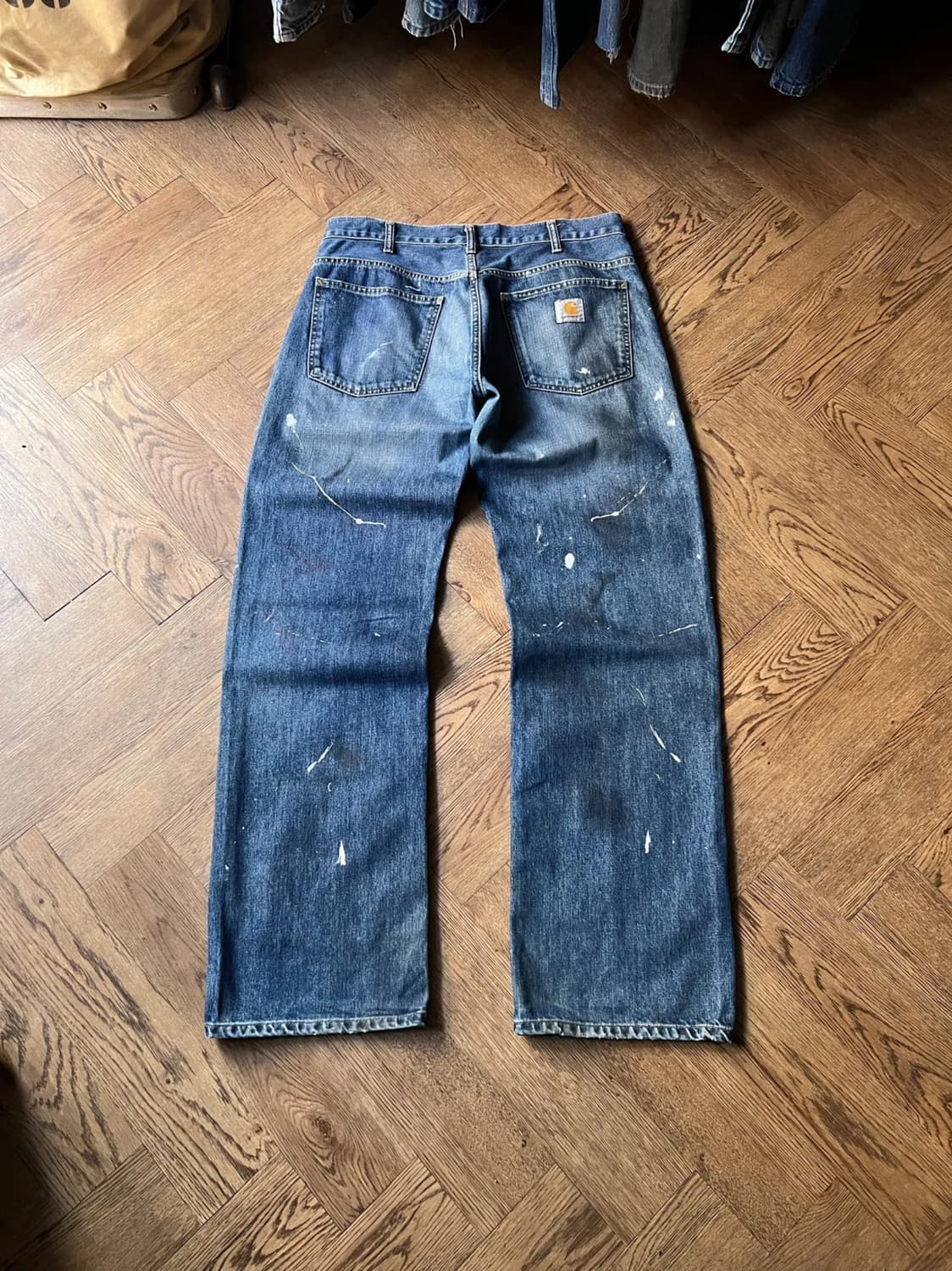 [34]칼하트 WIP 빈티지 페인팅 워크 데님 팬츠 상품이미지1