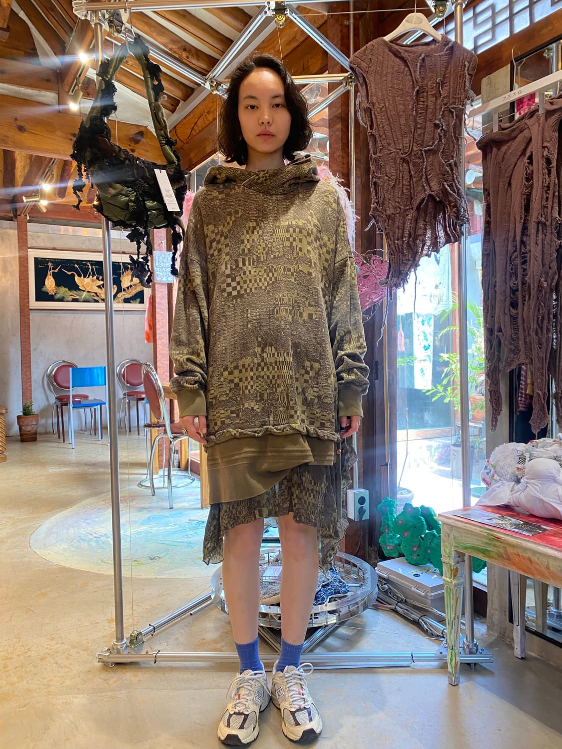 Diesel - Deconstructed Grunge레이어드 후드 드레스 상품이미지1