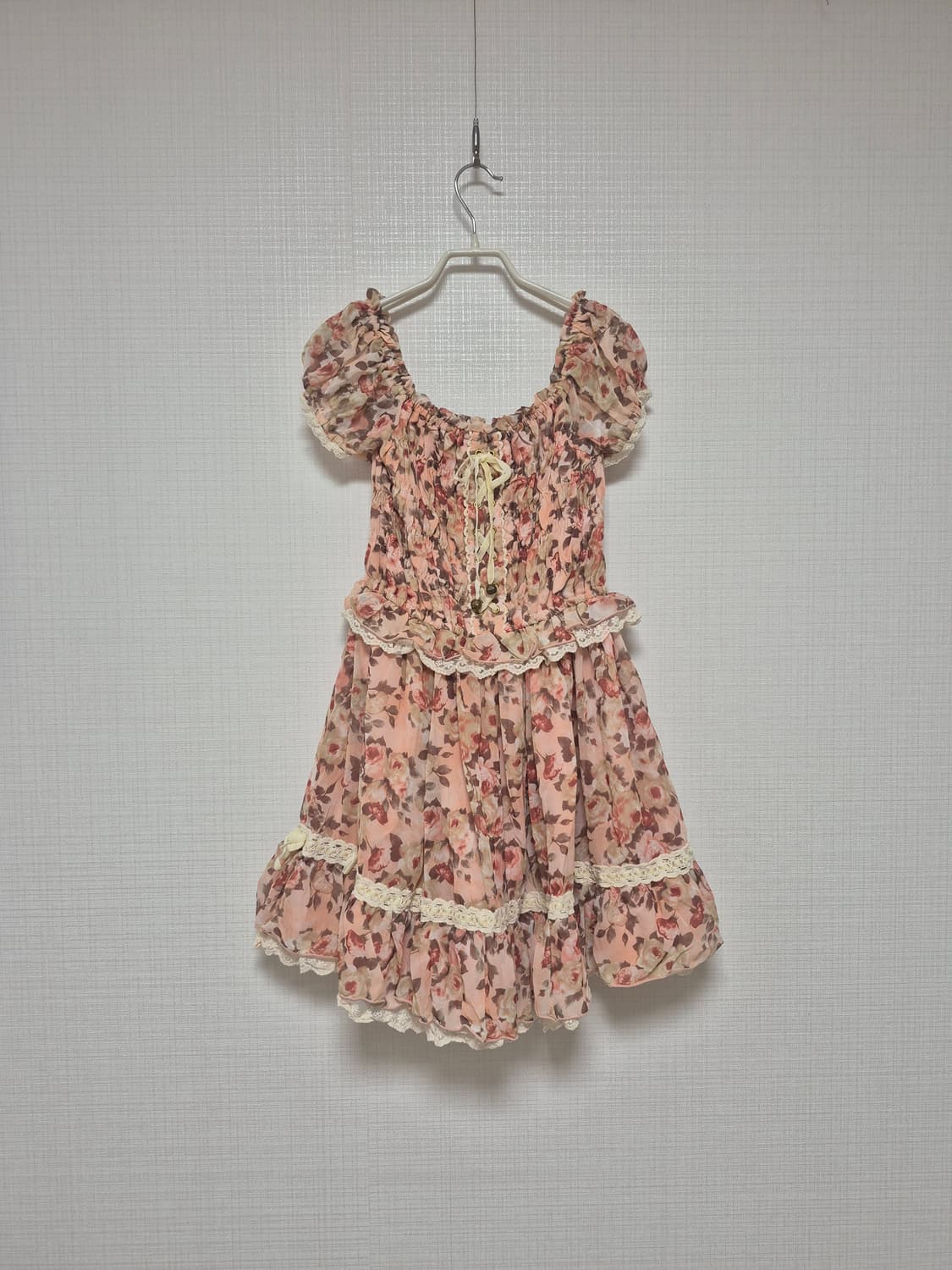 리즈리사 초고전템 히메갸루 딸기우유 핑크플로럴 원피스 상품이미지1