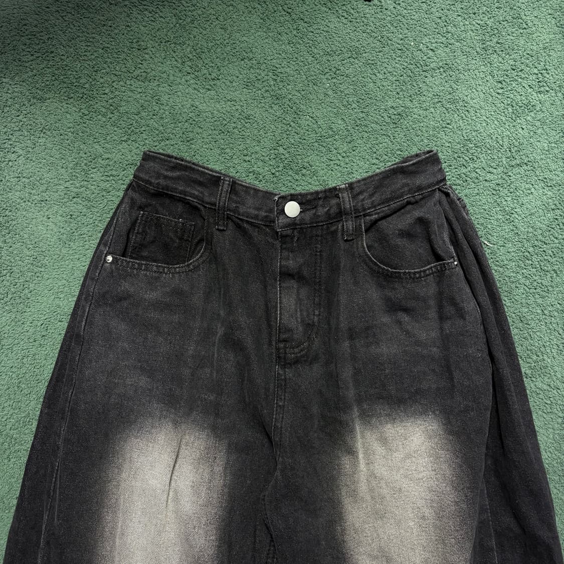 빈티지 흑청 워싱 와이드 팬츠 상품이미지4