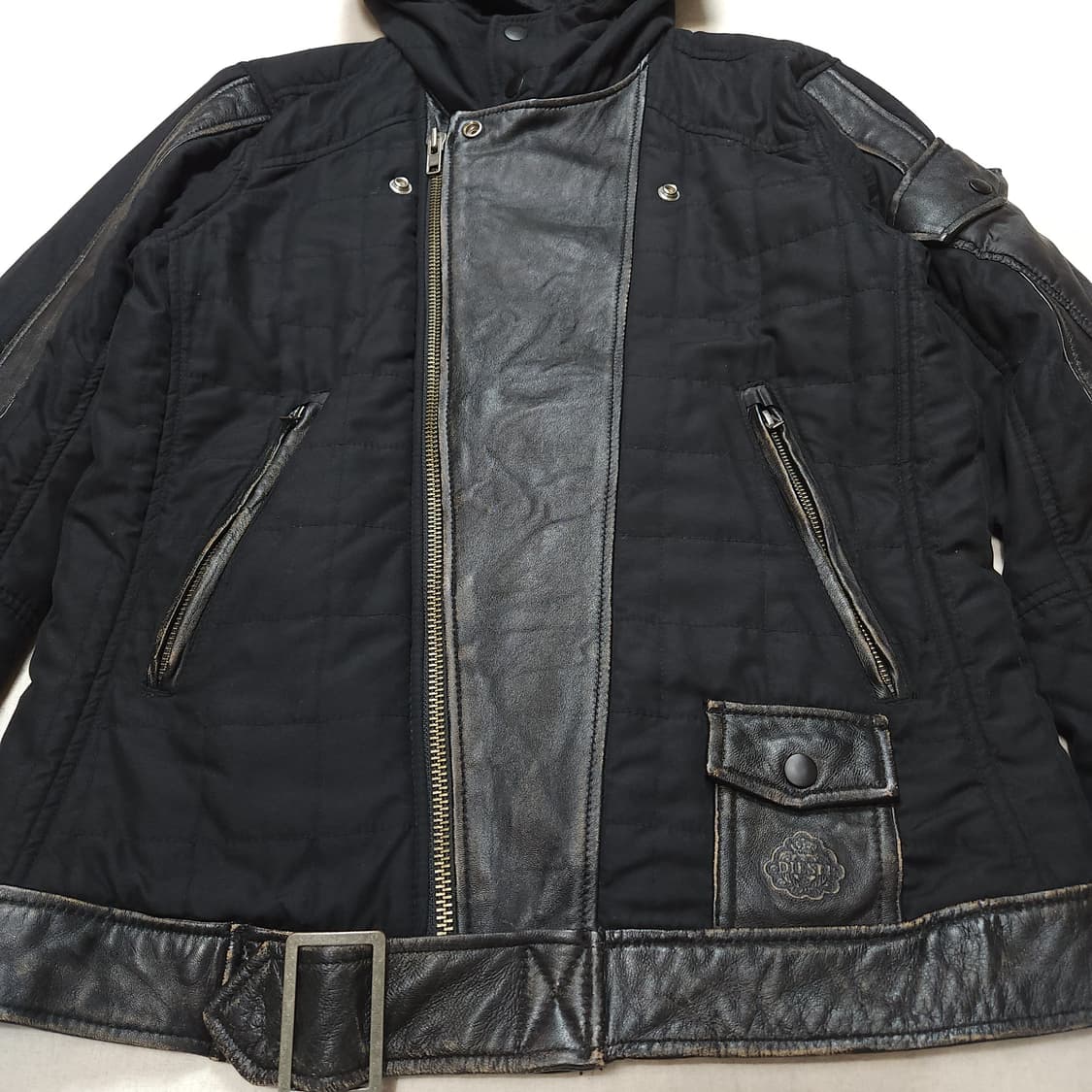 [S] 디젤 양가죽 트리밍 후드 자켓 (~90) 상품이미지4