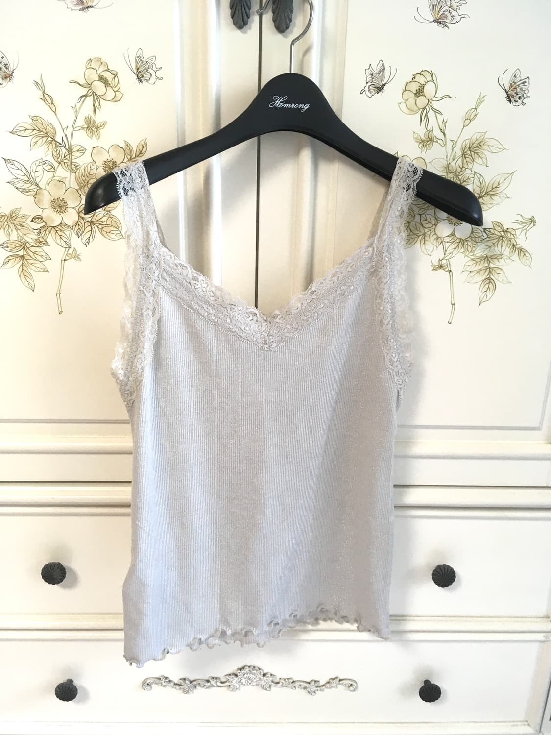 jpn vintage paleblue shimmer lace sleeve 상품이미지4