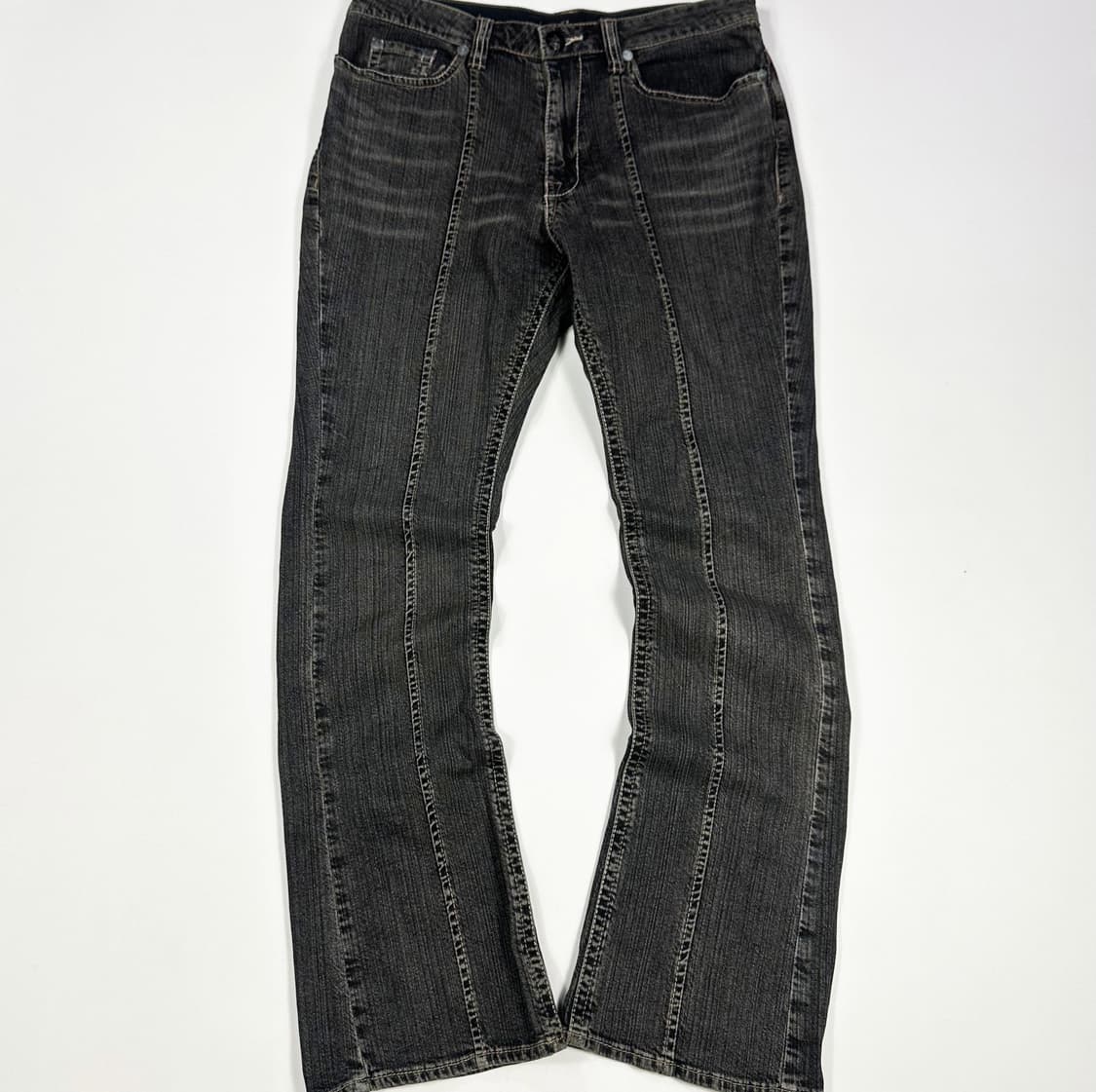 32 JPN 재팬빈티지 흑청 세미부츠컷 데님팬츠 상품이미지2