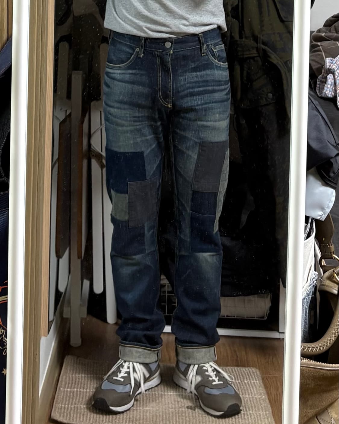 [30] 쇼트 퍼펙토 빈티지 패치워크 셀비지 데님 일본생산 상품이미지7