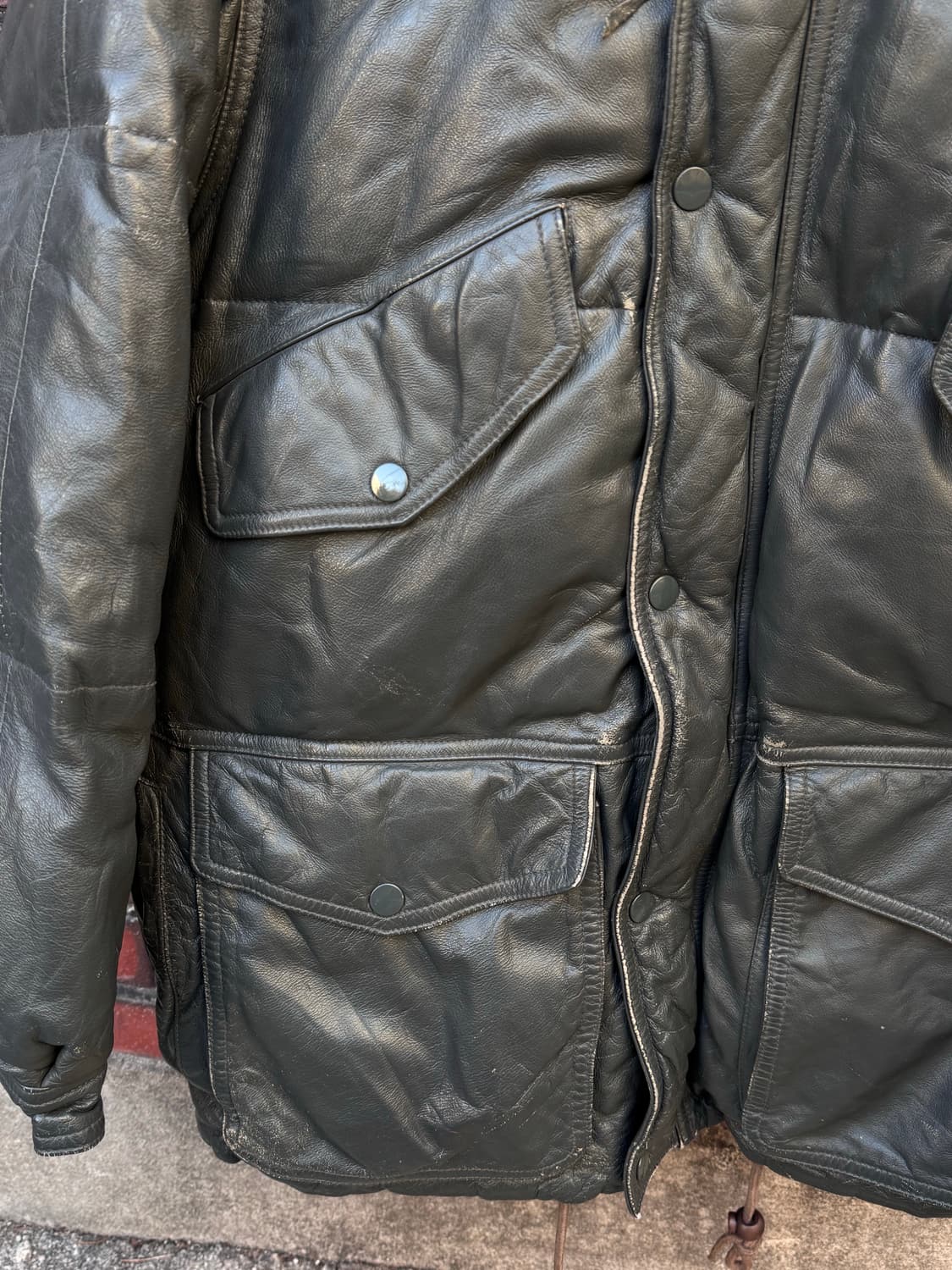 Morgan 카우하이드 웨스턴 페더 가죽패딩 상품이미지6