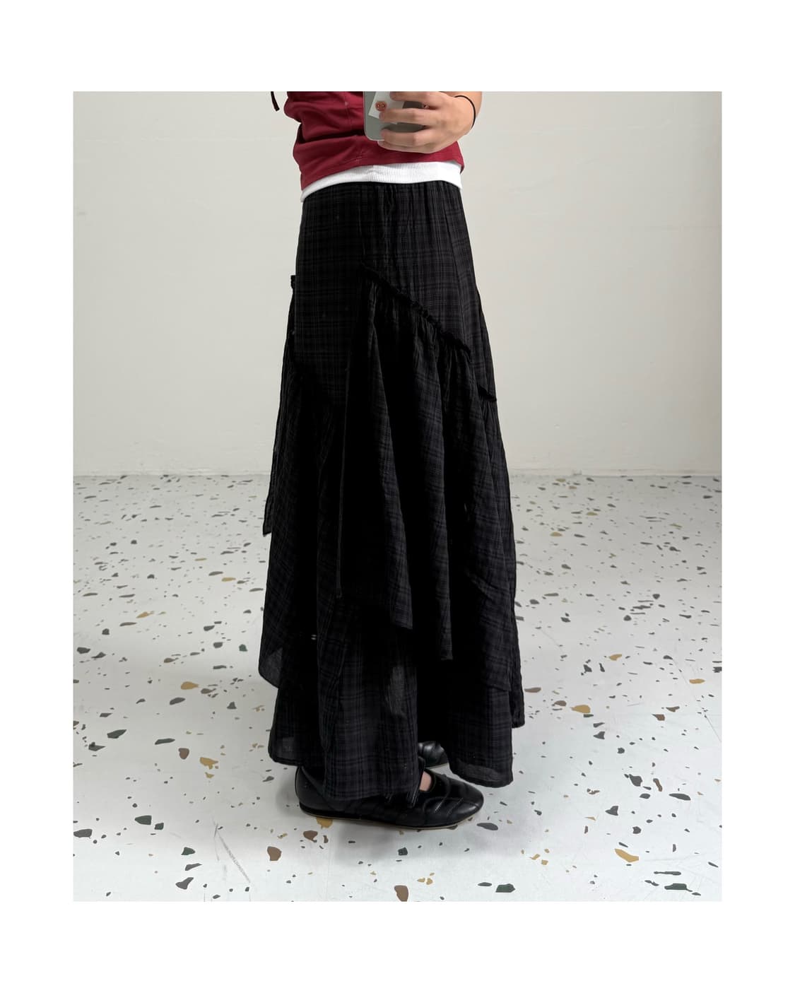 빈티지 체크 스커트 상품이미지2