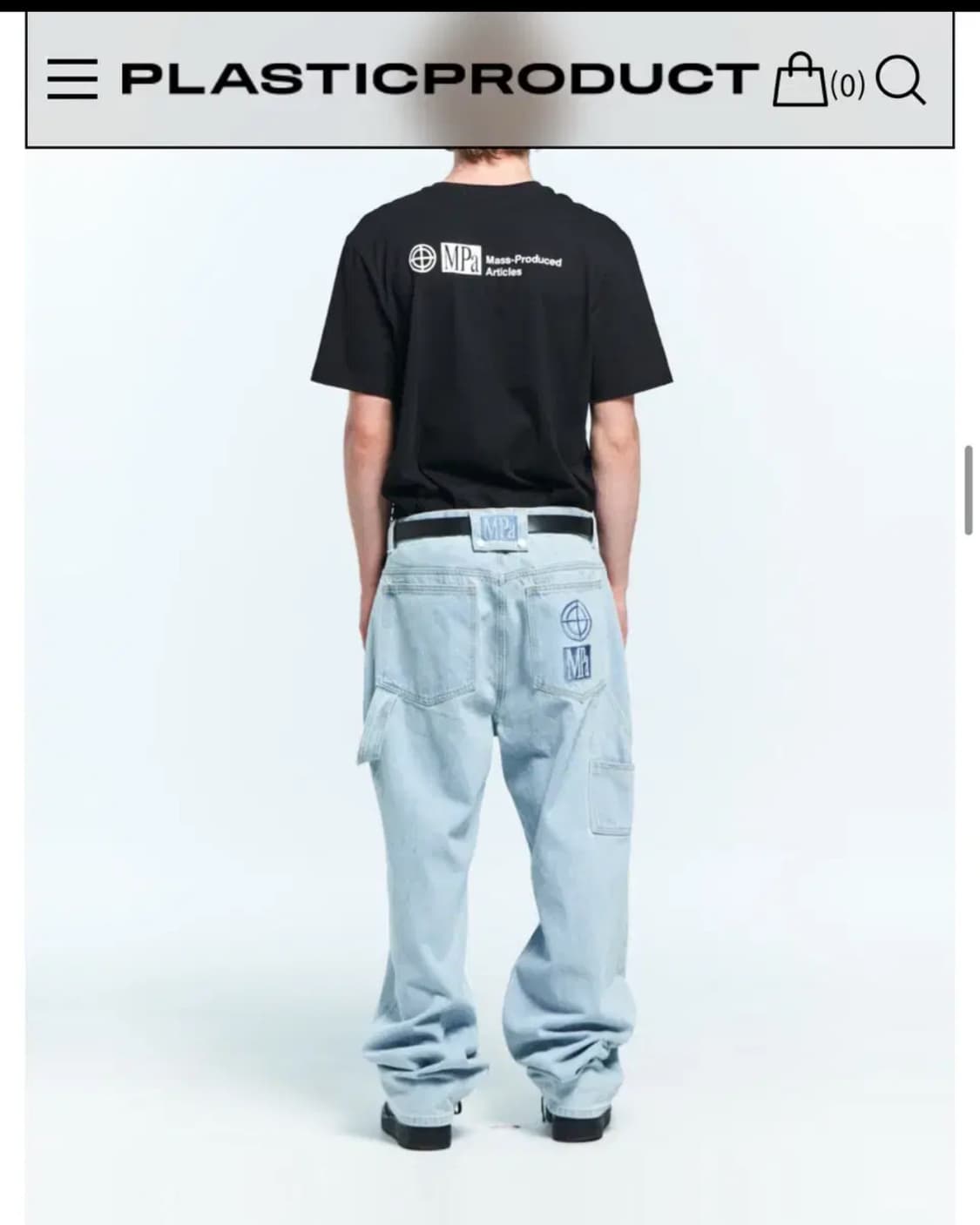 플라스틱프로덕트 팬츠 페인터데님 (스틸블루) 상품이미지1