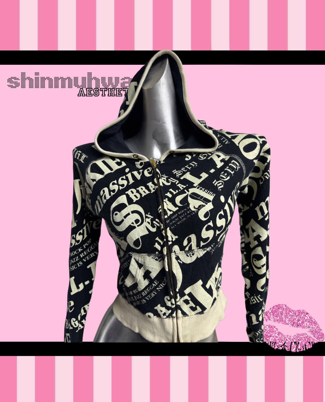 갸루 빅레터링 롱슬리브 후디 상품이미지2