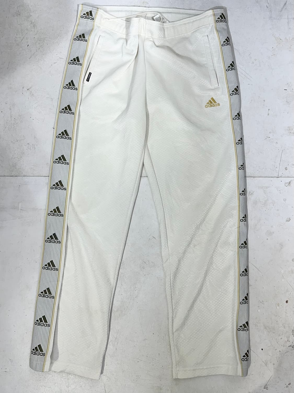 아디다스 사이드 라인 화이트 대대장 와이드 추리닝 바지 트레이닝 팬츠 L 상품이미지4