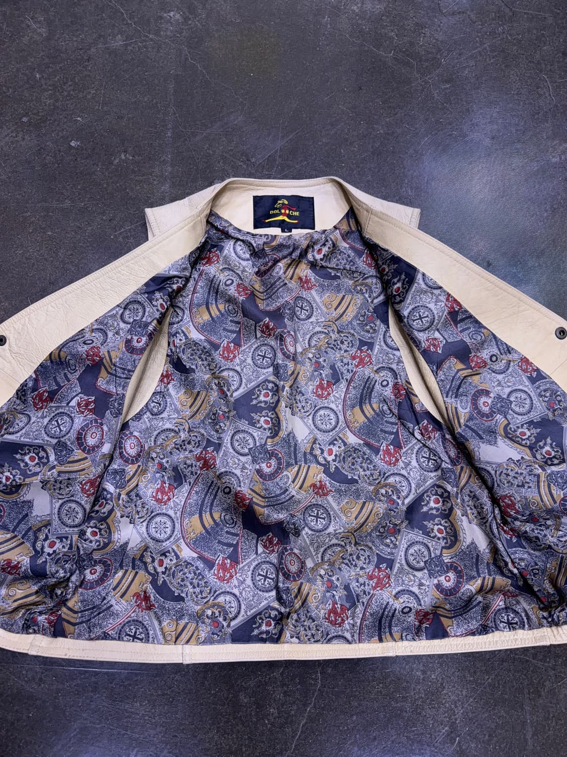 돌체 가파치 소가죽 레더 베스트 베이지 조끼 L 상품이미지5