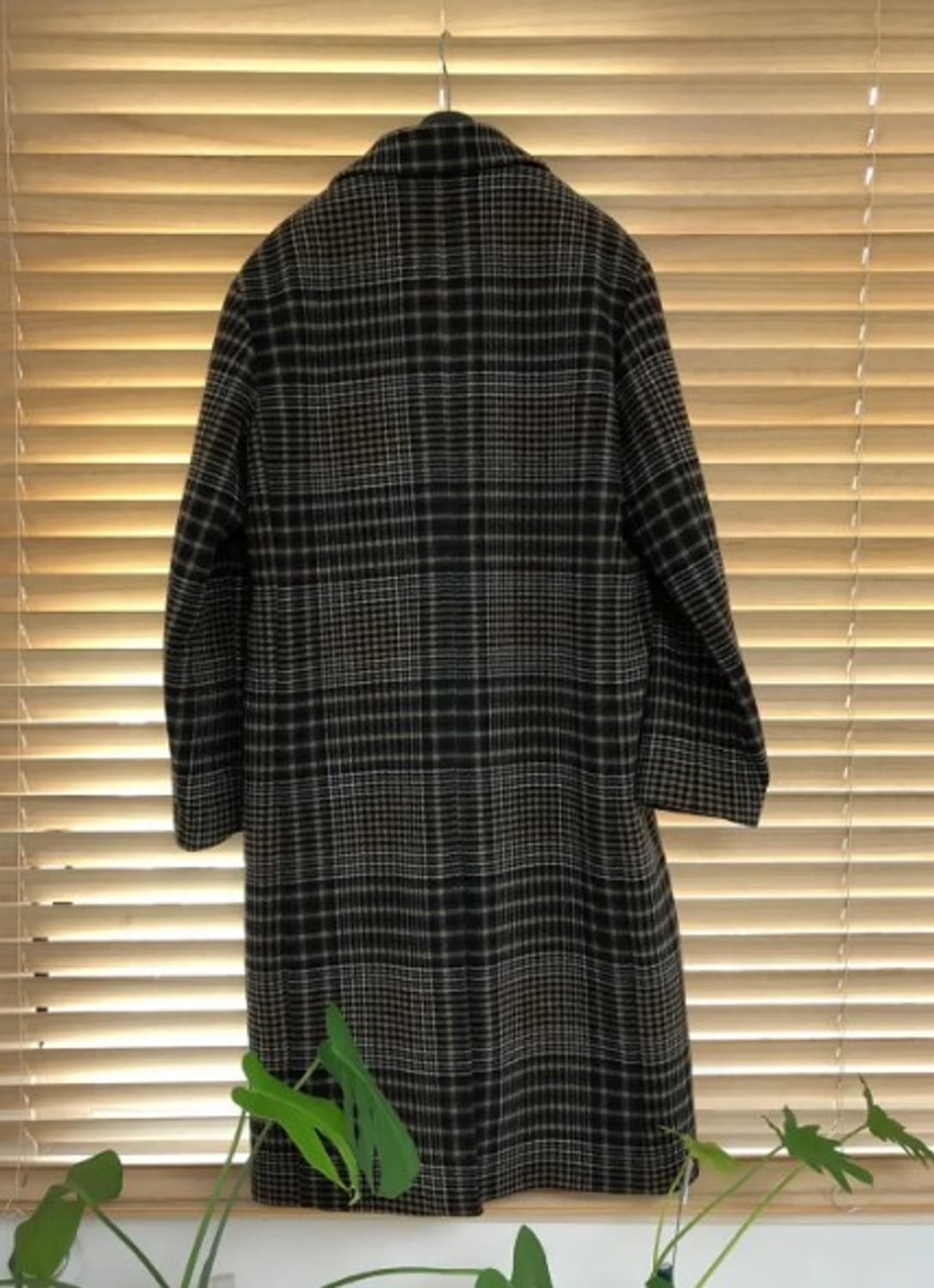 지오지아 글렌 체크 세미 오버 롱 코트 상품이미지3