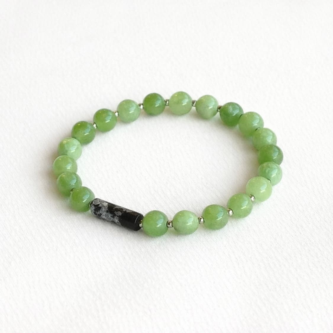 (핸드메이드) 봄이오나 페리도트 천연석 스톤 포인트 원석팔찌 상품이미지1
