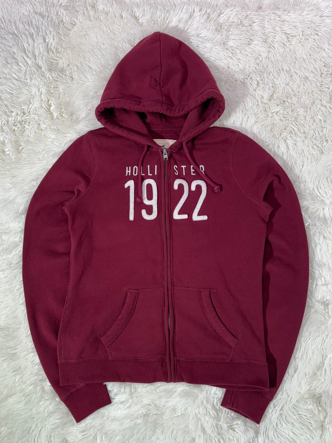 홀리스터 버건디 빅로고 후드집업 상품이미지3