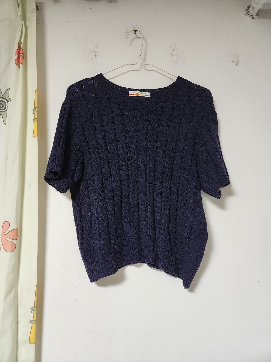 귀여운  반팔 니트 네이비 F(~66) 상품이미지1