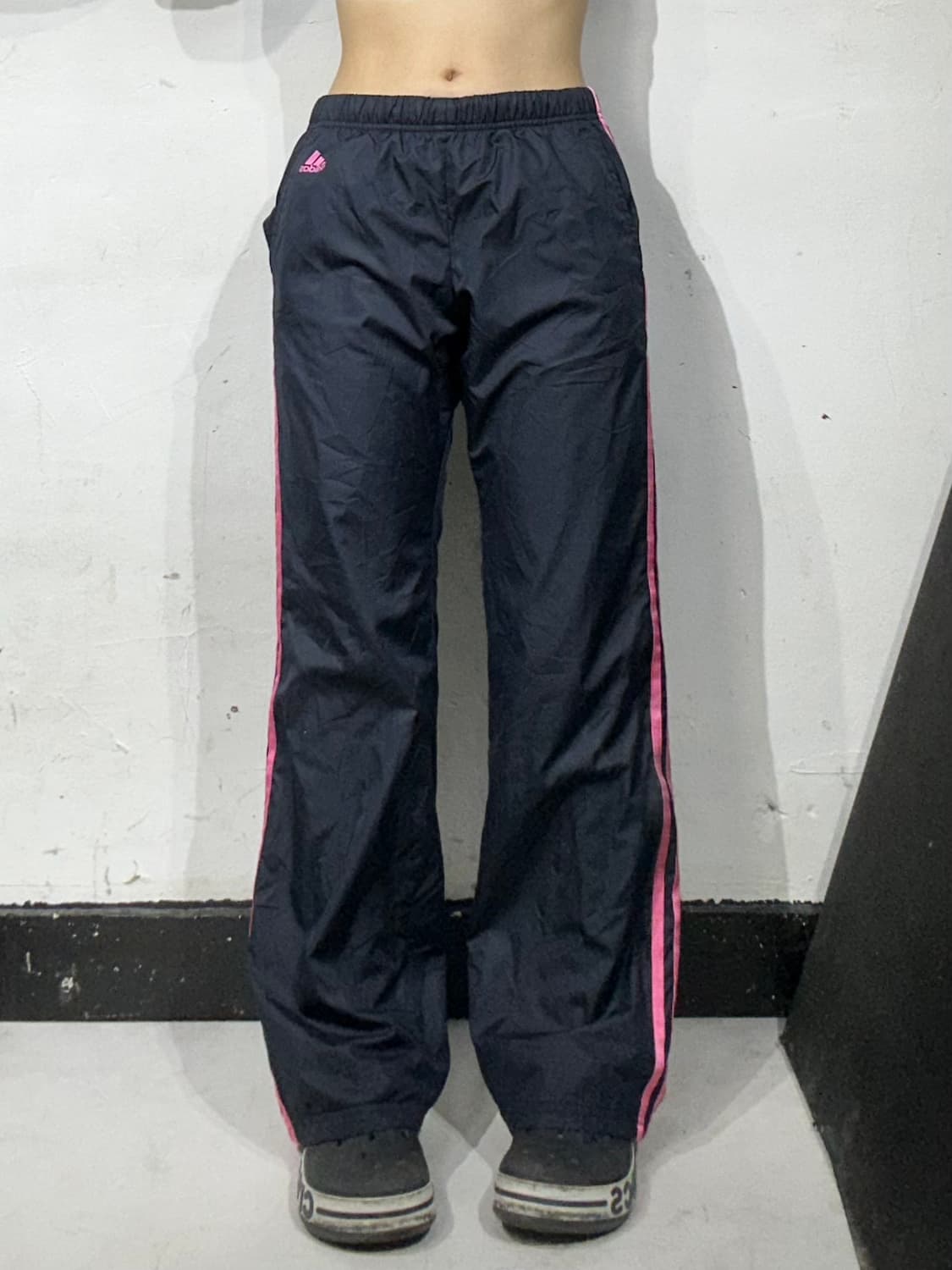 아디다스 네이비 핑크 삼선 와이드 추리닝 트레이닝 트랙 팬츠 S 상품이미지2