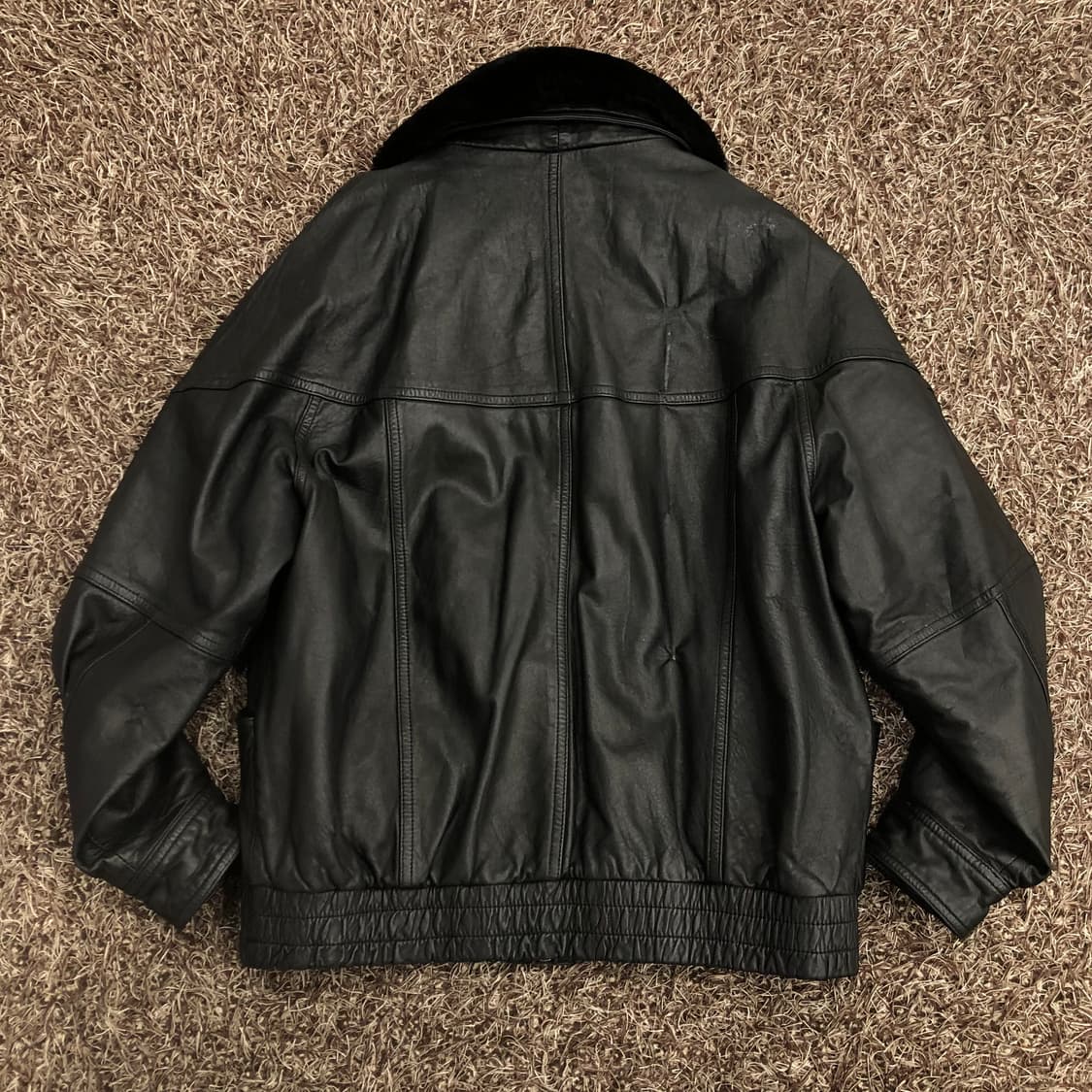 빈티지 양가죽 봄버 퍼카라 레더 가죽 자켓  상품이미지6
