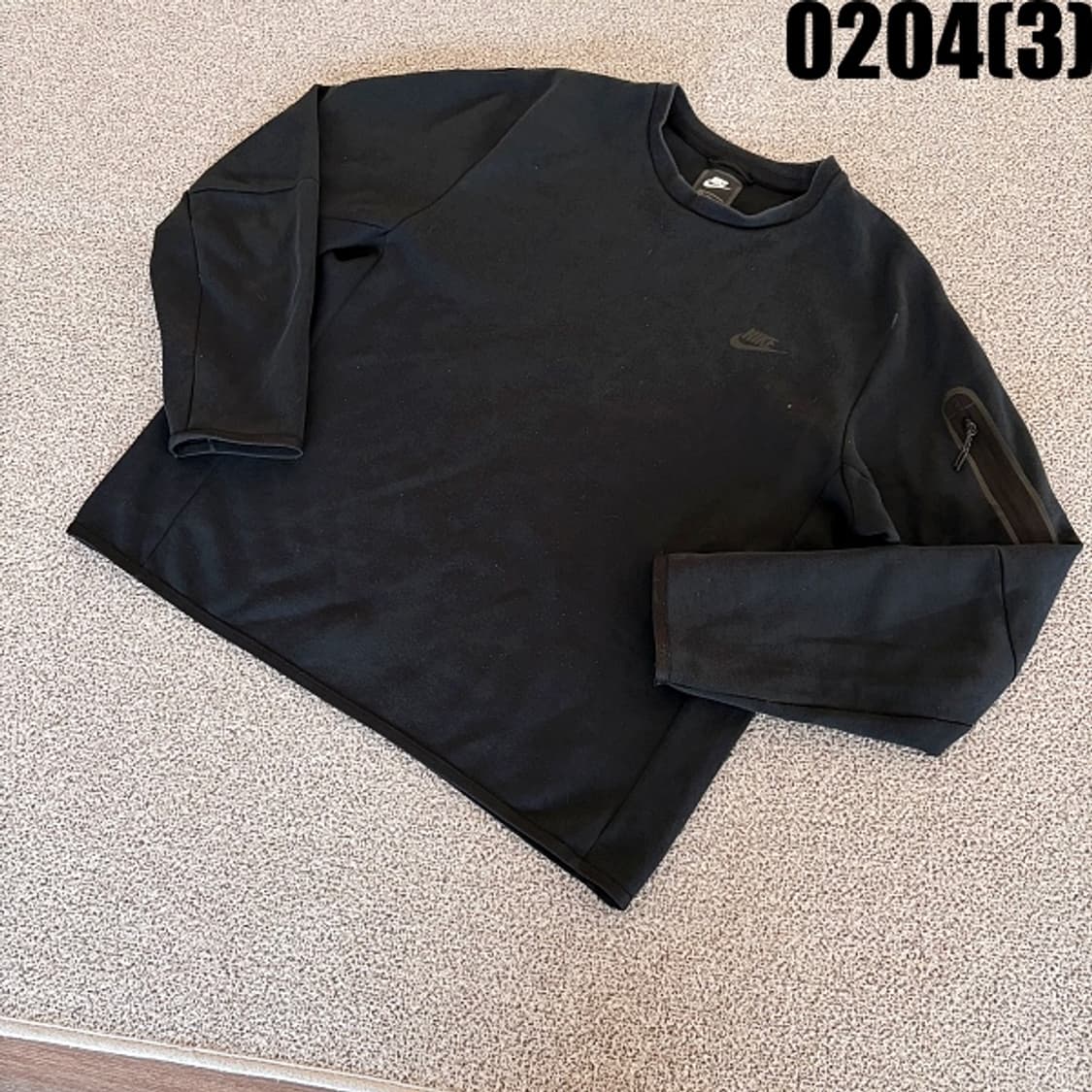 [XXL] 니이키 테크 플리스 크루 탑 블랙 맨투맨 0204(3) 상품이미지1
