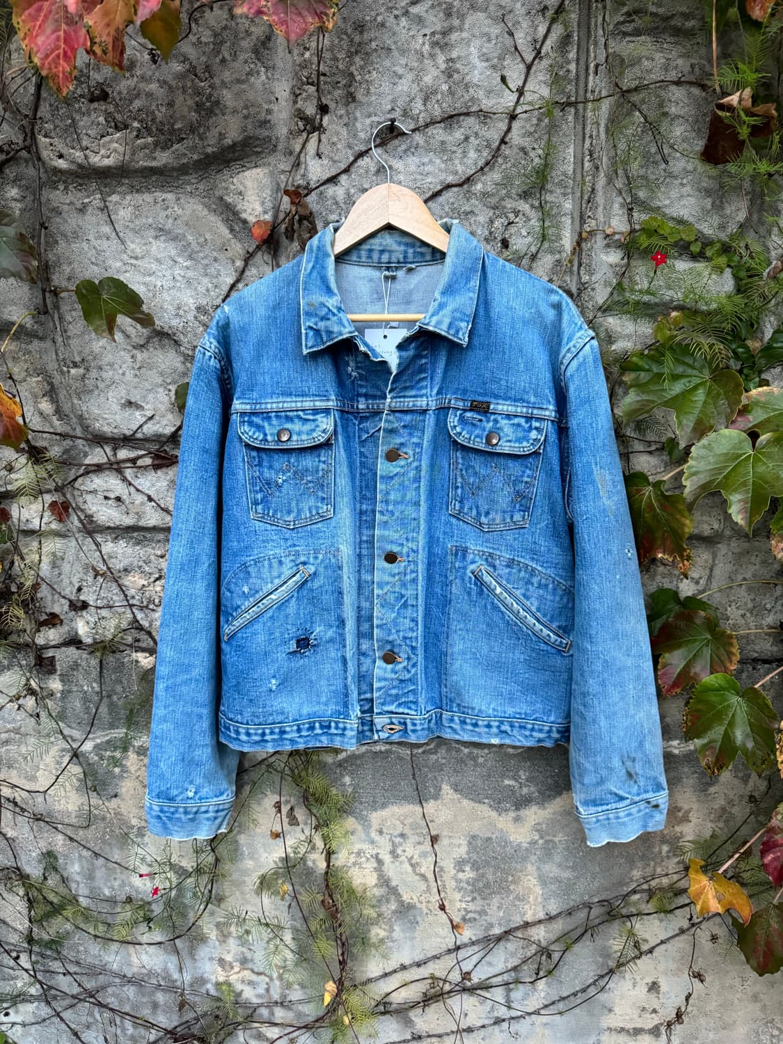 60s wrangler 랭글러 124mj 셀비지 데님 트러커 자켓 44 상품이미지1