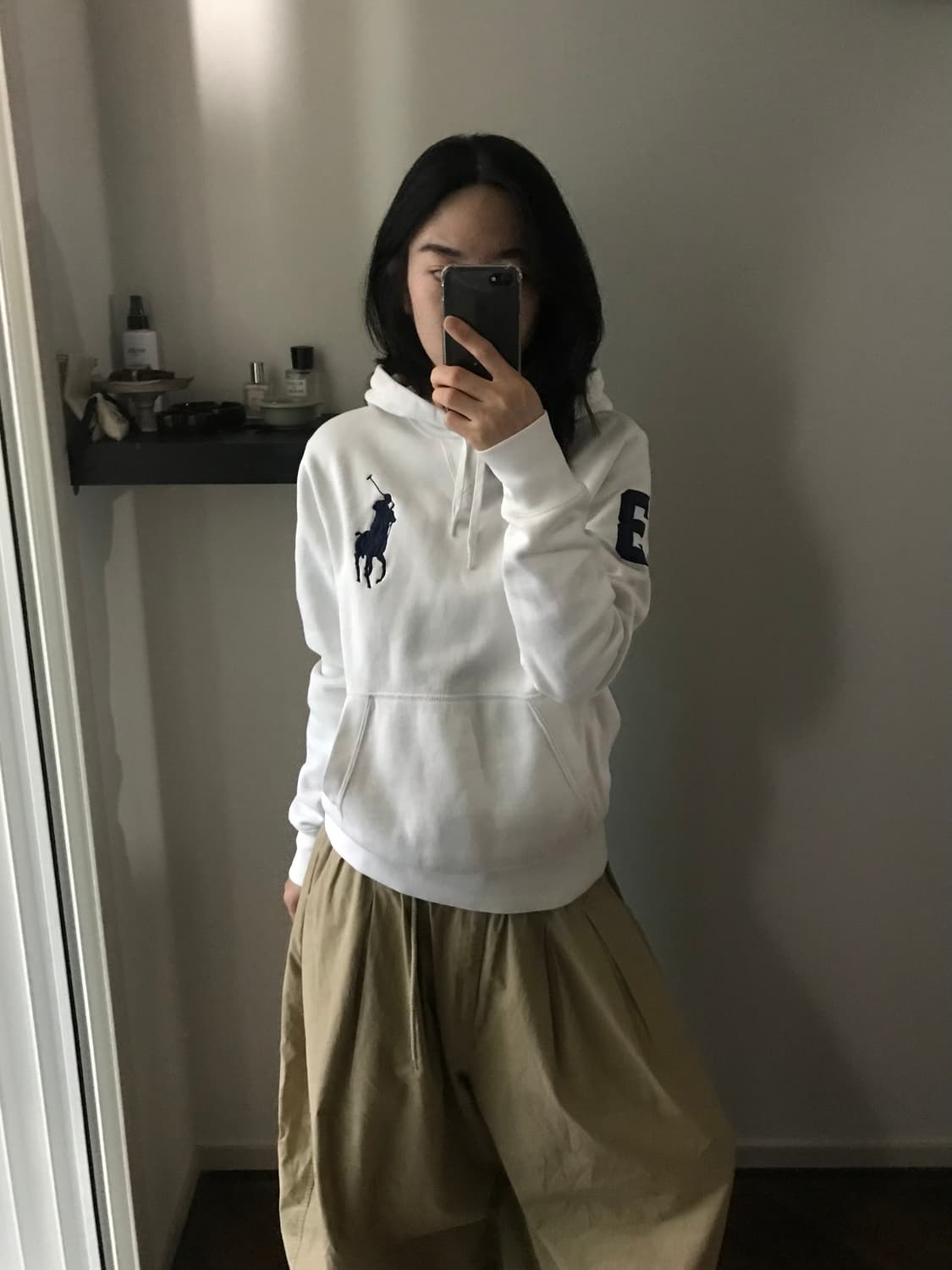 폴로 랄프로렌 빅 포니 로고 화이트 후드티 상품이미지4