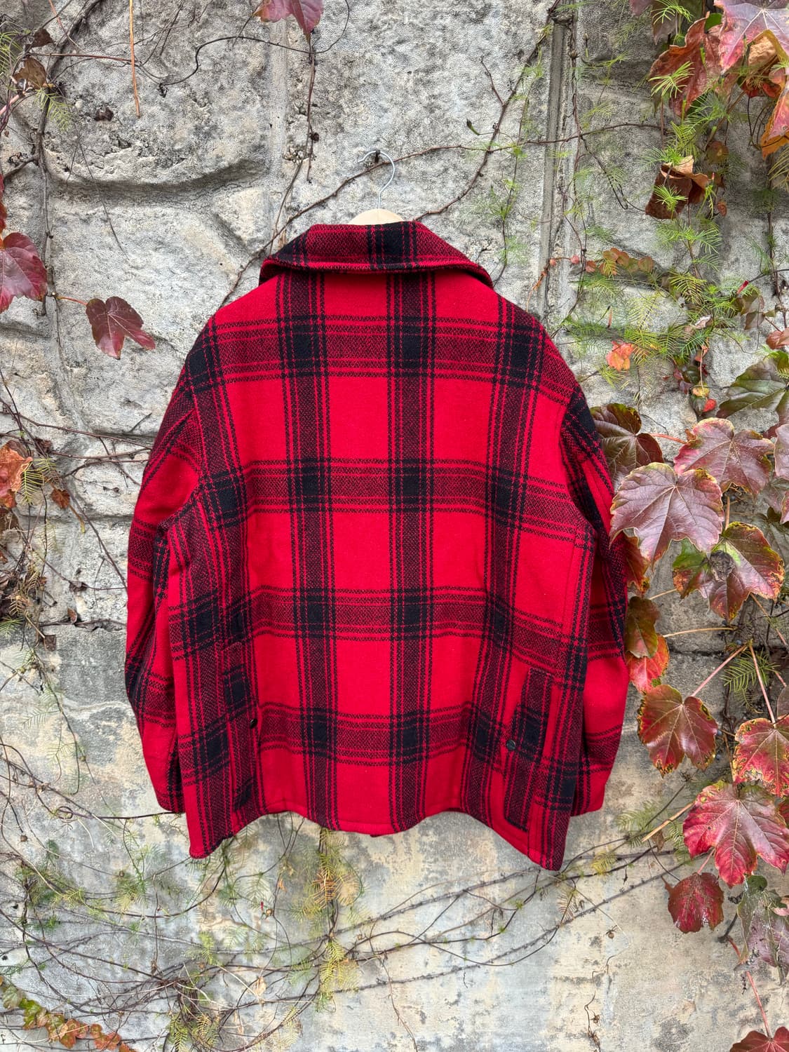 60s jcpenney 매키노 울 버팔로 체크 빈티지 헌팅 자켓 코트 상품이미지2