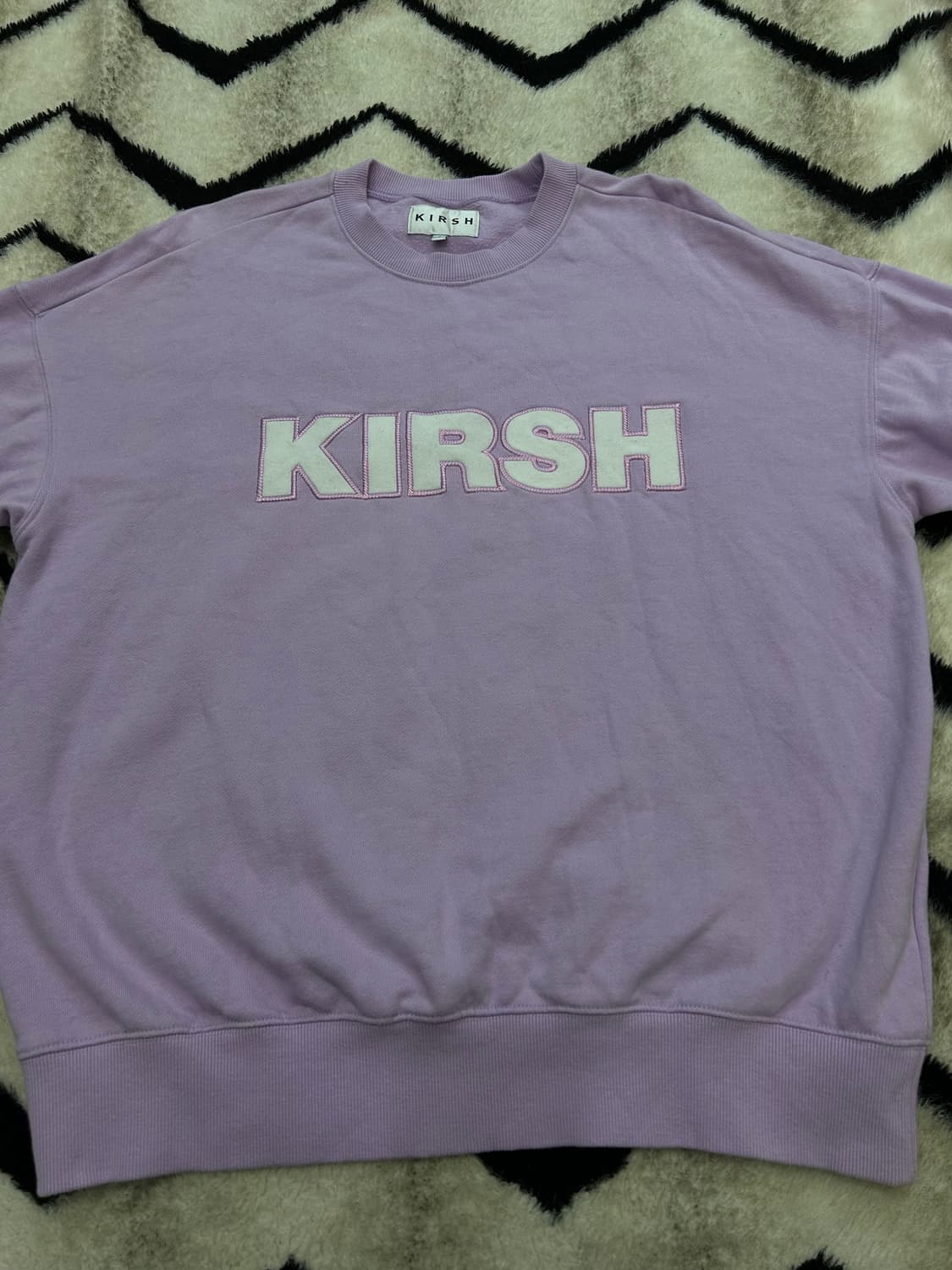 [1]키르시 빅로고 오버핏 맨투맨/기모/라벤더 상품이미지3