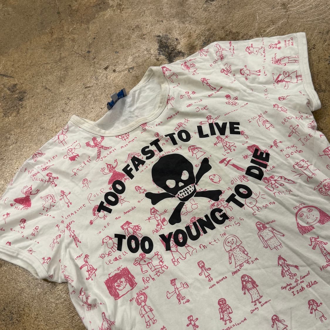 비비안웨스트우드 흰핑 화이트 핑크 해골 갸루 스컬 반팔티 셔츠 상품이미지1