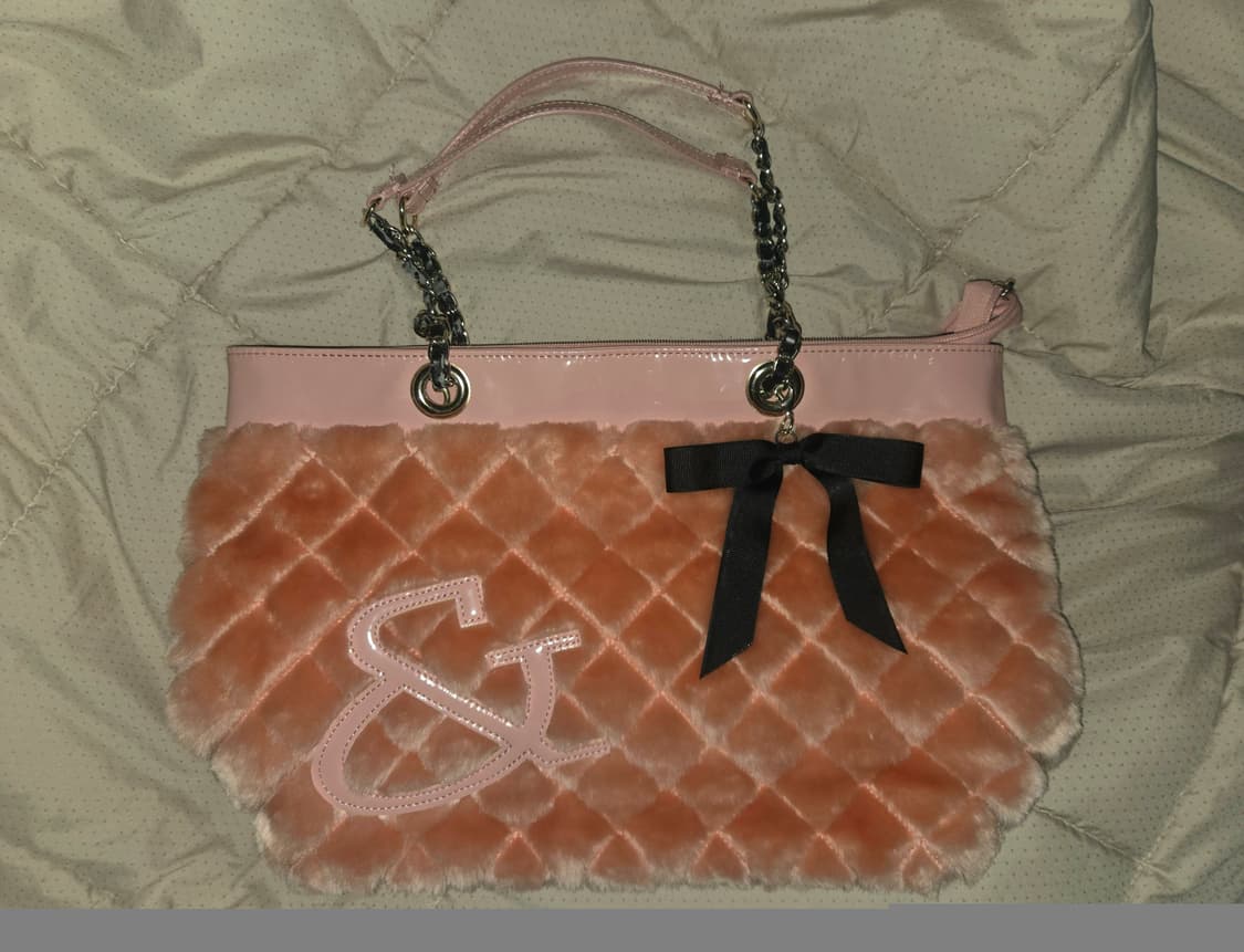 Pinky&Dianne 핑키앤다이안 갸루 핑크 퍼 체인 토트백 상품이미지2