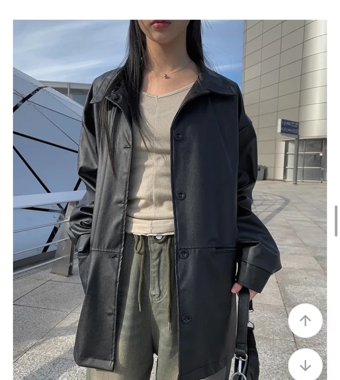 (새상품) 애니원모어 리핏 롱 레더 자켓 상품이미지3