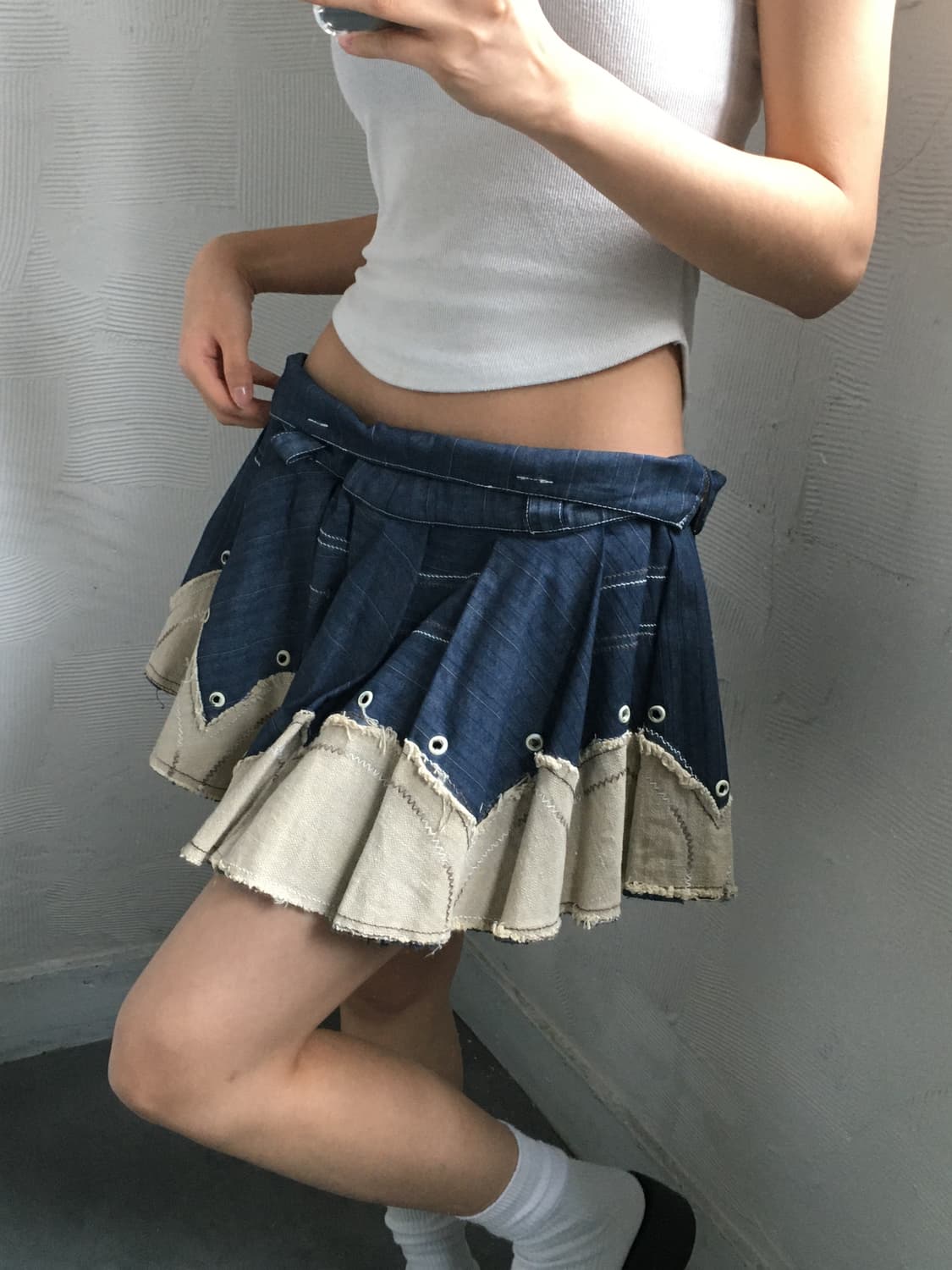 Just Cavalli 저스트카발리 빈티지 벨티드 데님 미니 스커트    상품이미지3