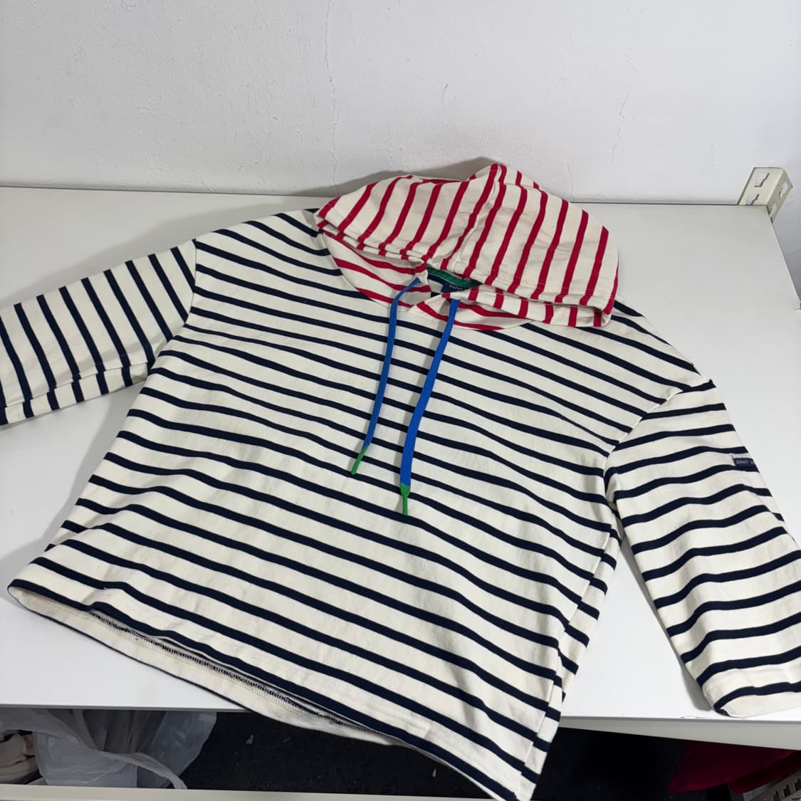 우먼M 세인트제임스 단가라 7부 후드티 상품이미지2